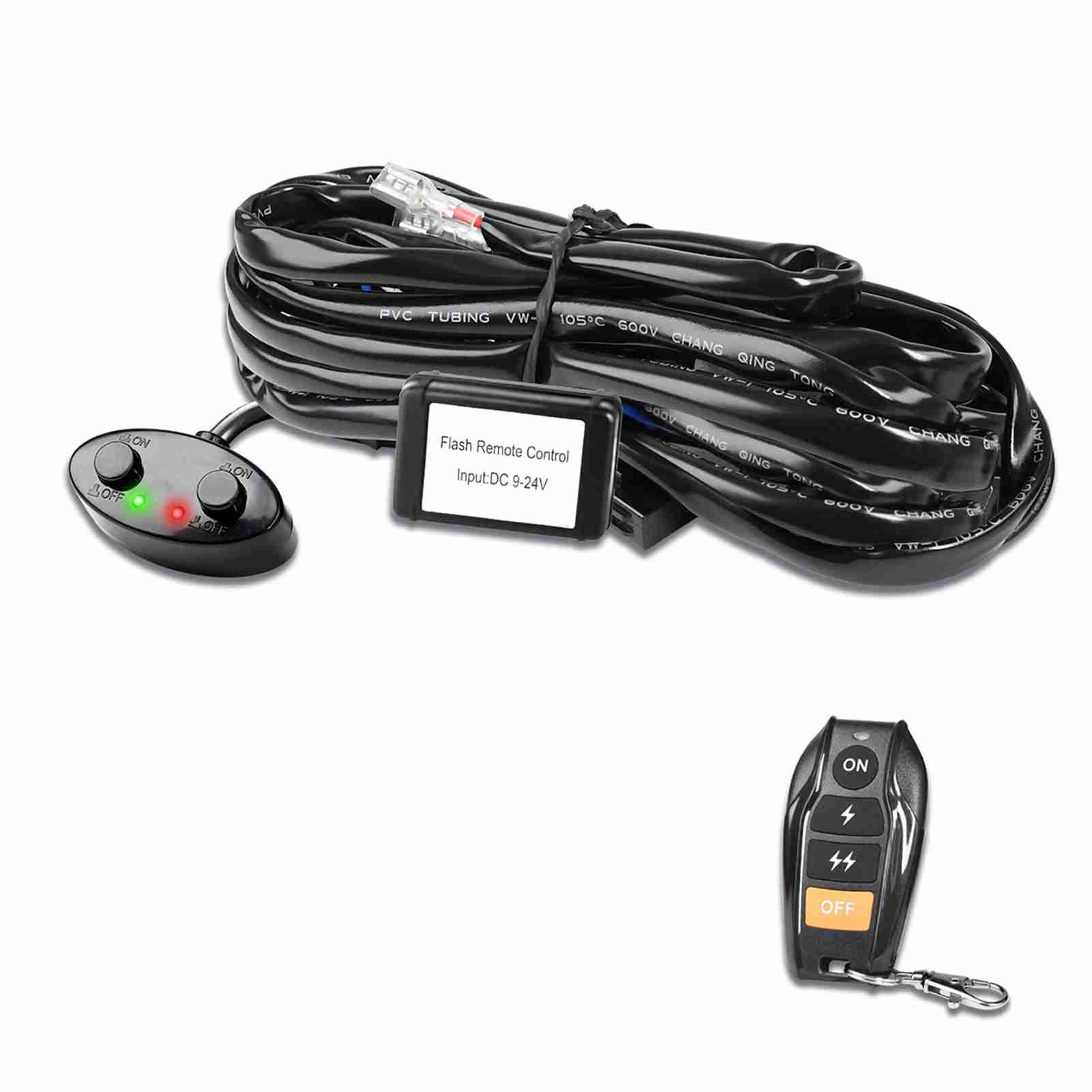 Verkabelungssatz Für Led-lichtleiste, 480w Funkfernbedienungsset, 18 Awg Mittelkabel Für Nebelscheinwerfer, Für Arbeit Und Fahrt, Kompatibel Mit 2 Leisten (2 Meter)