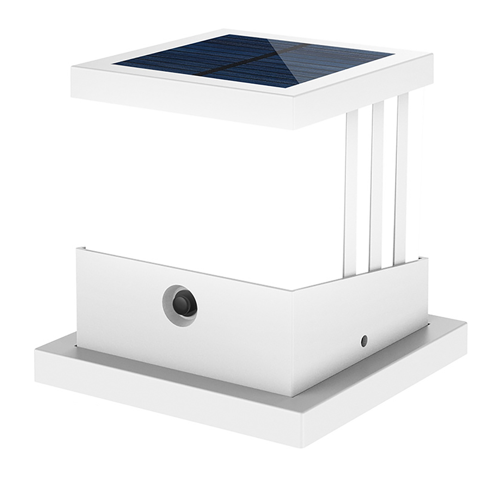 Solarbetriebene Laterne Mit 3 Farbtemperaturen, Schutzart Ip65, Wasserdichte Led, Für Terrassenzäune, Weiß