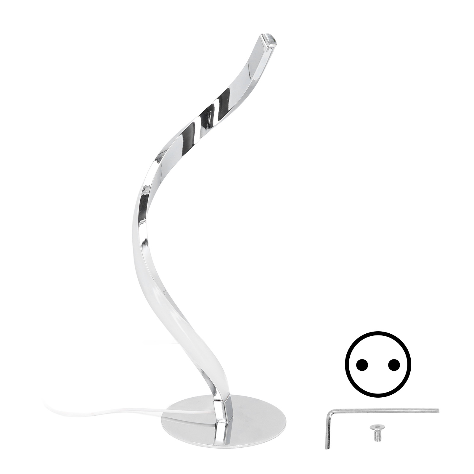Moderne, Gebogene Tischleuchte, 3000 K, Weißes Led-licht, Spiralförmige Schreibtischlampe Für Wohn- Oder Schlafzimmer, 100–240-v-stecker