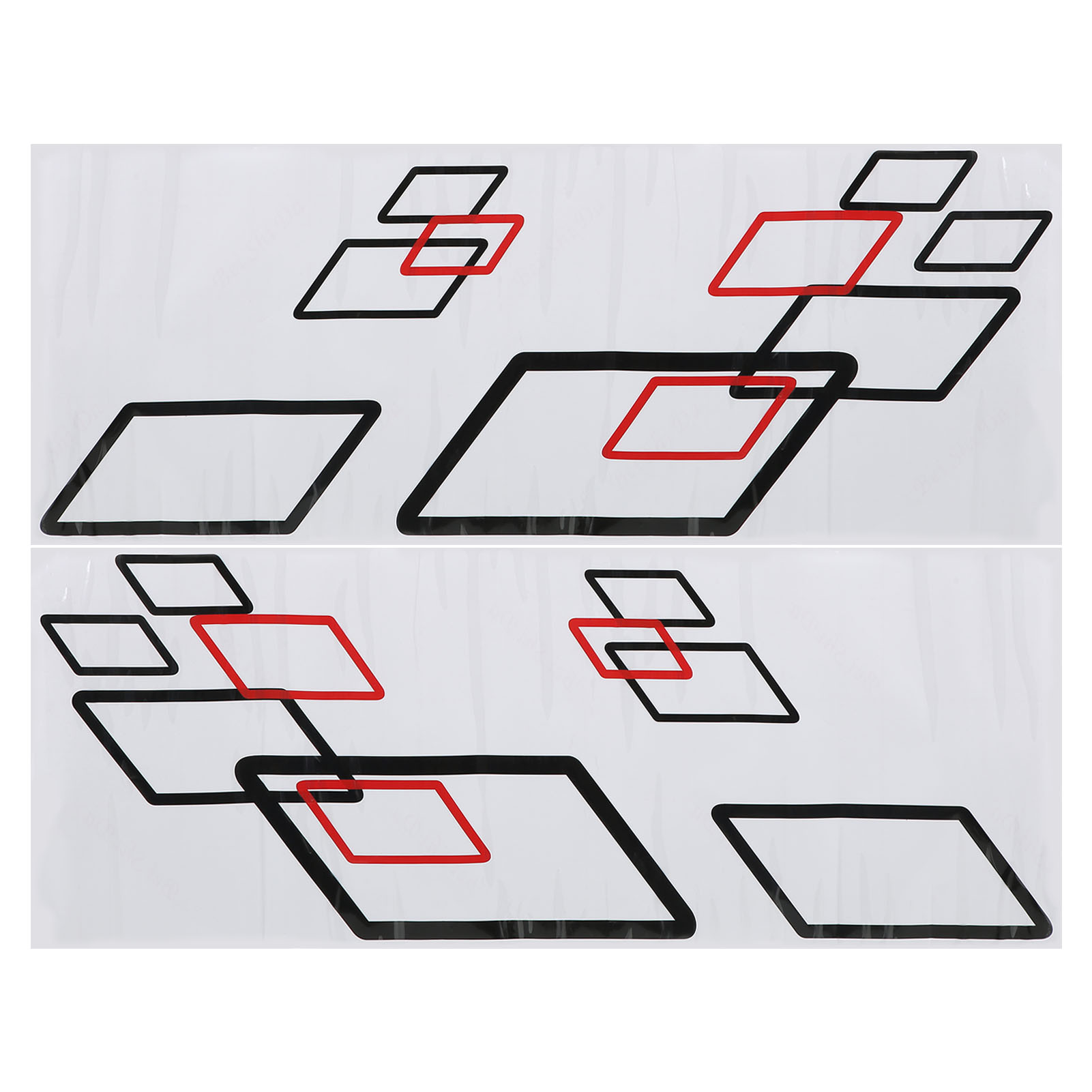 100 X 38 Cm Pvc-seitenwandaufkleber, Sportliches Design, Rennsportzubehör Für Pkw Und Lkw, Schwarz Und Rot, Zum Selbstkleben