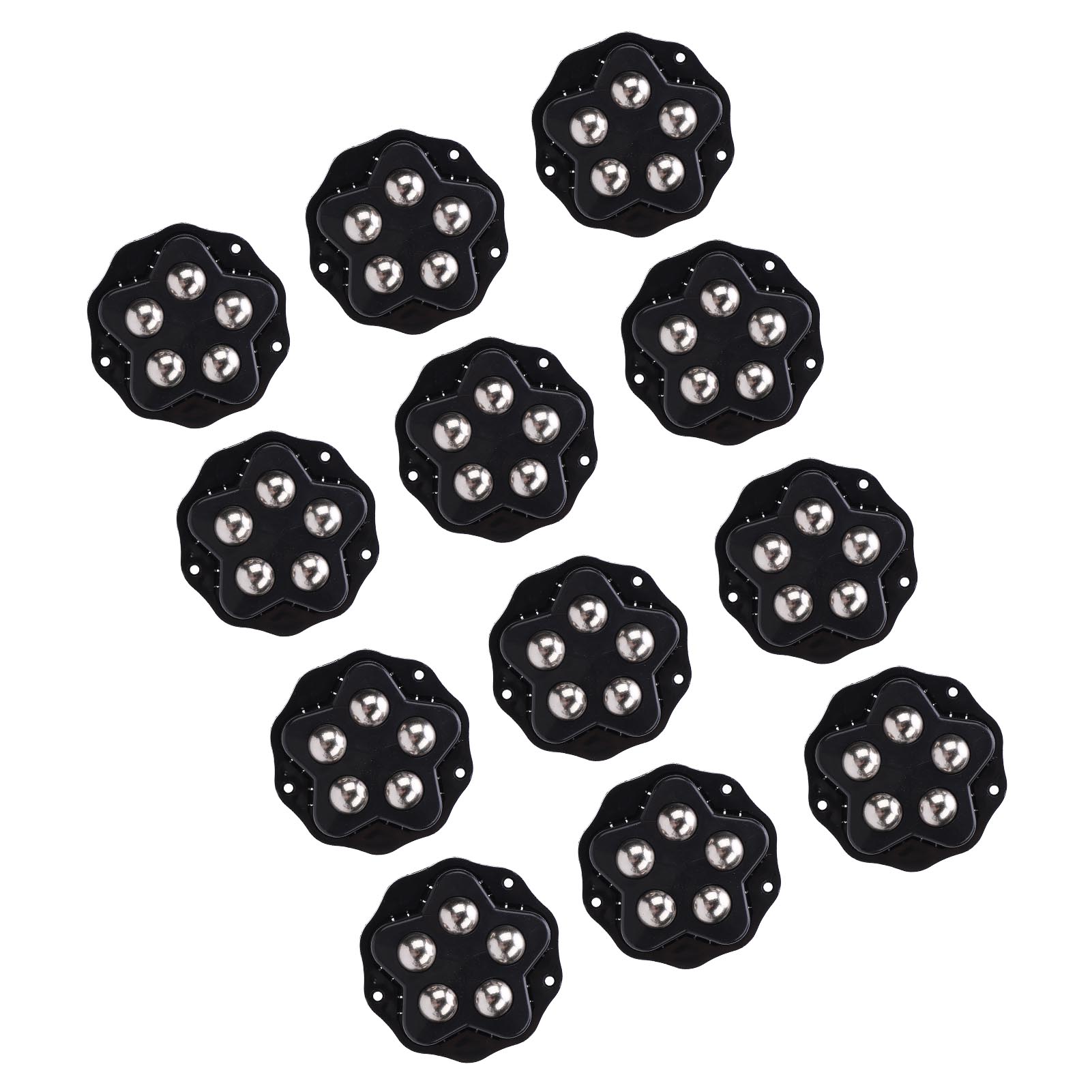 Set Mit 12 Selbstklebenden Rollen Mit Bremsen, 360° Drehbar, Robuste Rollen Für Möbel (haushaltsgeräte, Regale, Nachttische, Pflanzgefäße), Schwarz
