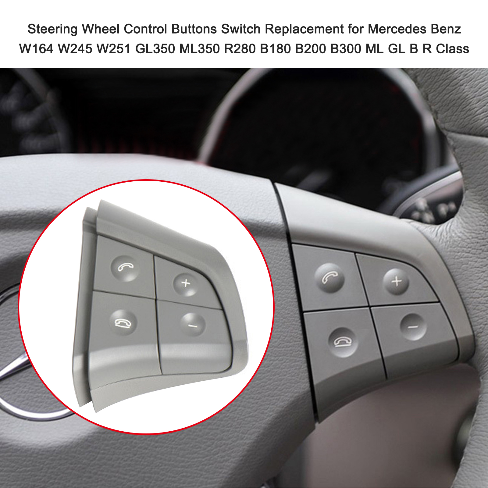 Ersatz-lenkradbedienknöpfe Für Mercedes-benz W164, W245, W251, Gl350, Ml350, R280, B180, B200, B300, Ml, Gl Und Br