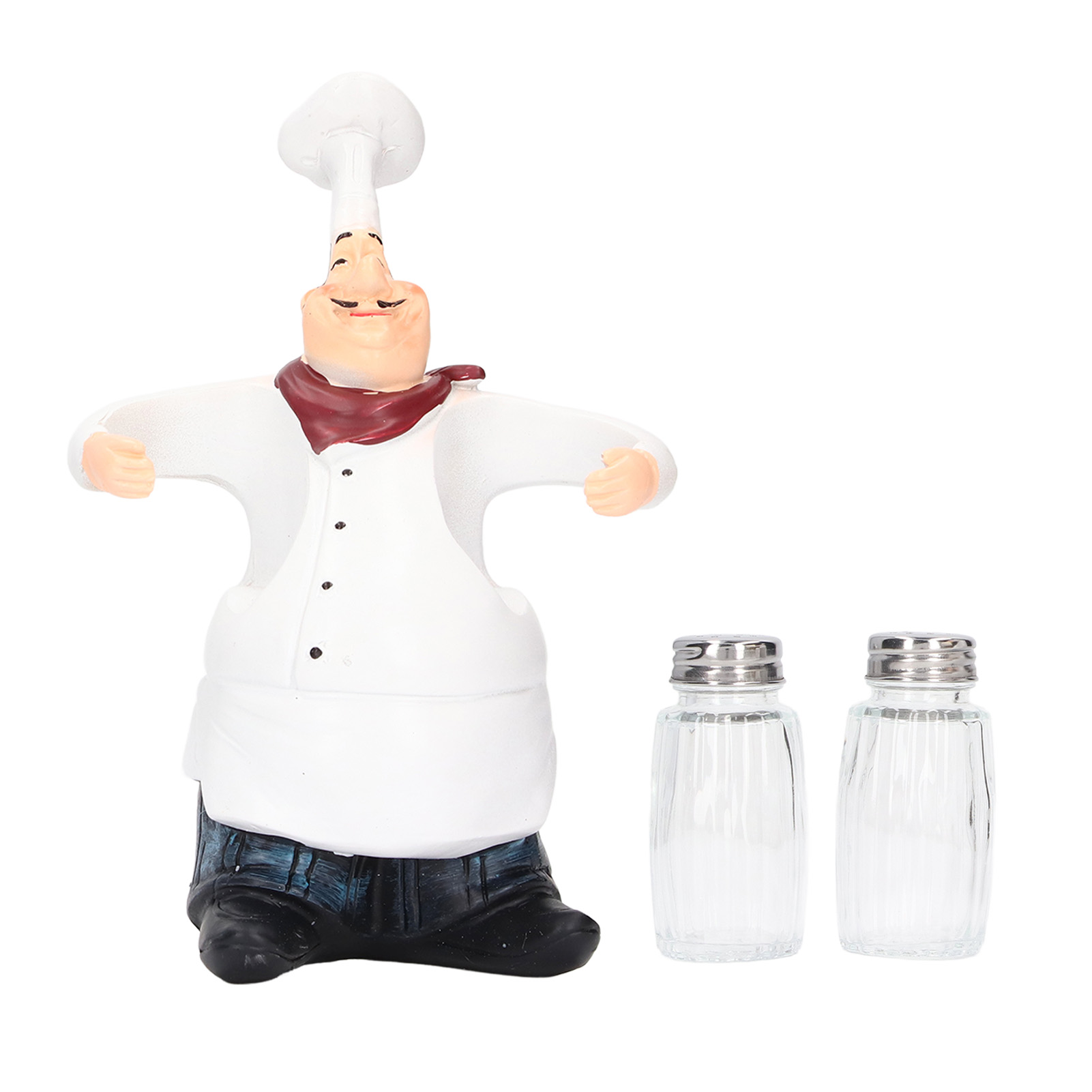 Salzstreuer-set Mit Kochfigur, Gewürzgläsern Aus Kunstharz, Liebevollen Und Farbenfrohen Details, Für Zuhause, Restaurant Und Café