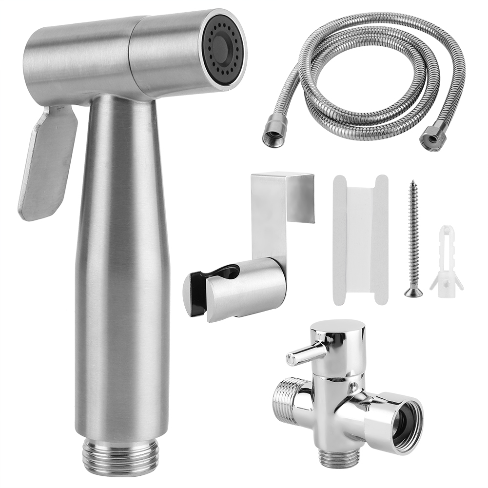 Tragbares Bidet-duschset Aus Edelstahl, Schlauchhalter-set Für Stoffwindeln Für Badezimmer (7/8 Zoll, Us-größe)