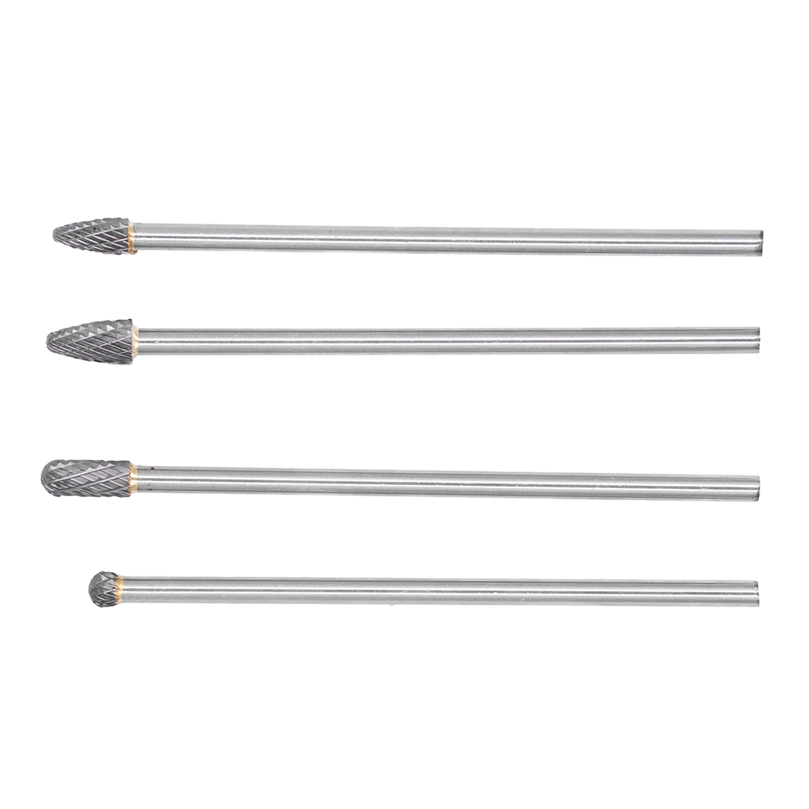 4-teiliges Set Bestehend Aus Verlängerten Hartmetall-rotationsfräsern, Einem 1/4-zoll Hrc70 Wolframstahlschaft, Einem Schleifkopf Und Schnitzwerkzeugen.