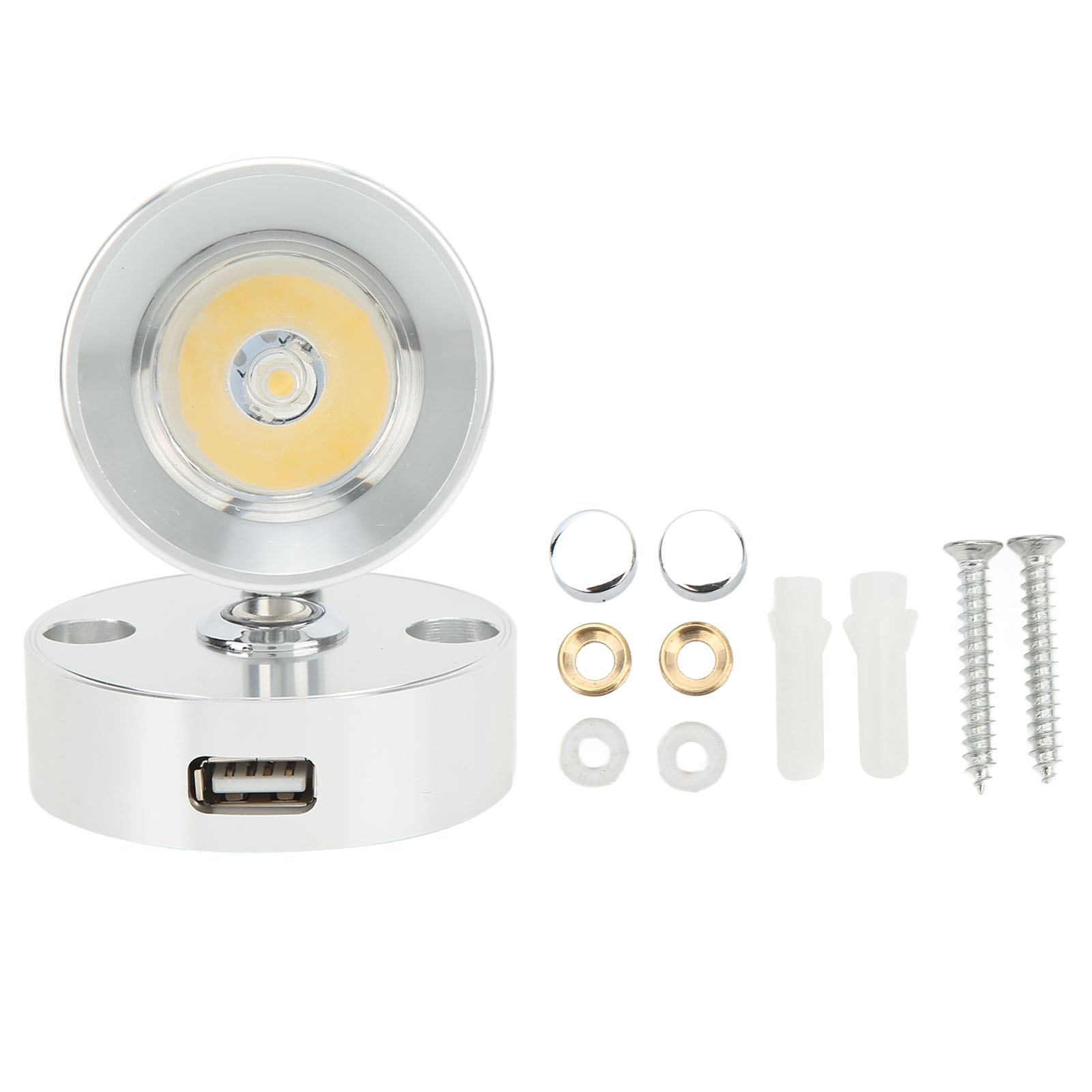Led-leseleuchte Für Wohnmobile Mit Druckknopf-dimmer, Usb-anschluss Und Wandhalterung, Für Fahrzeuginnenräume, Wohnwagen, Campervans Und Boote, Silber, Weiß, Neutral