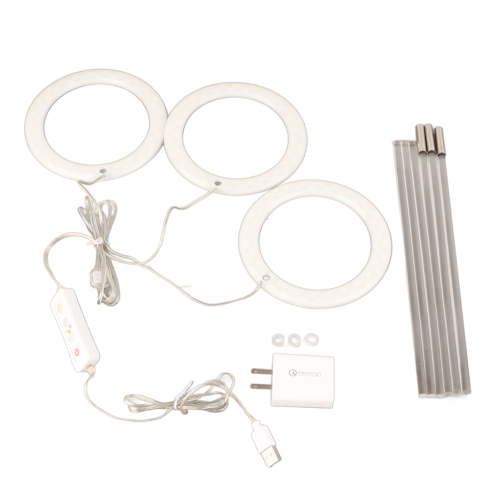 Zimmerpflanzenlampe, Vollspektrum, 3 Led-leuchten, Mit Timer, Für Blumen Und Gemüse, Gelb