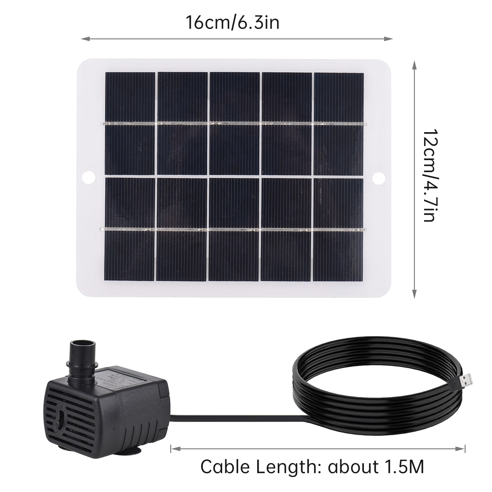 Solar-wasserpumpen-set, Vogeltränke-brunnen Mit 3-w-5-v-panel Und 7 Düsen. Gartendekoration Für Kleine Teiche (max. 50 Cm Höhe) Und Aquarien.
