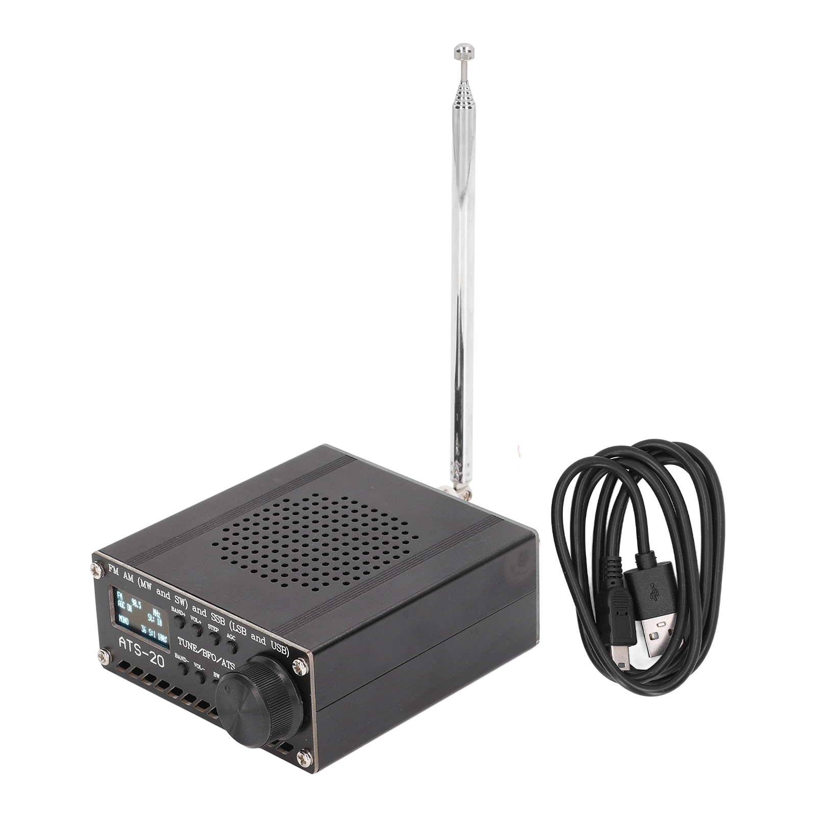 Tragbarer Usb-vollband-radioscanner-empfänger Für Am, Lw, Mw, Sw, Ssb Und Lsb Mit Ats-20-antenne + Si4735
