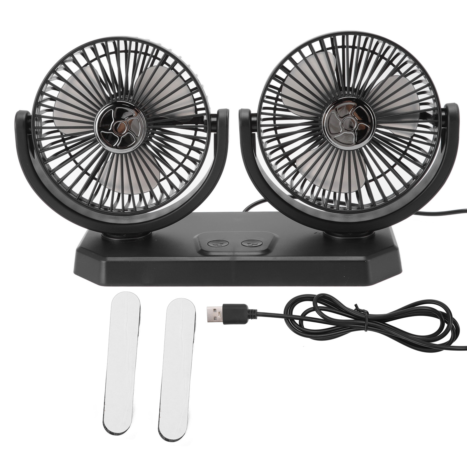 12v Doppelventilator, 3 Geschwindigkeitsstufen, Leistungsstarke Belüftung, Usb-ladefunktion, Kühlung Für Autos, Lkws Und Minivans