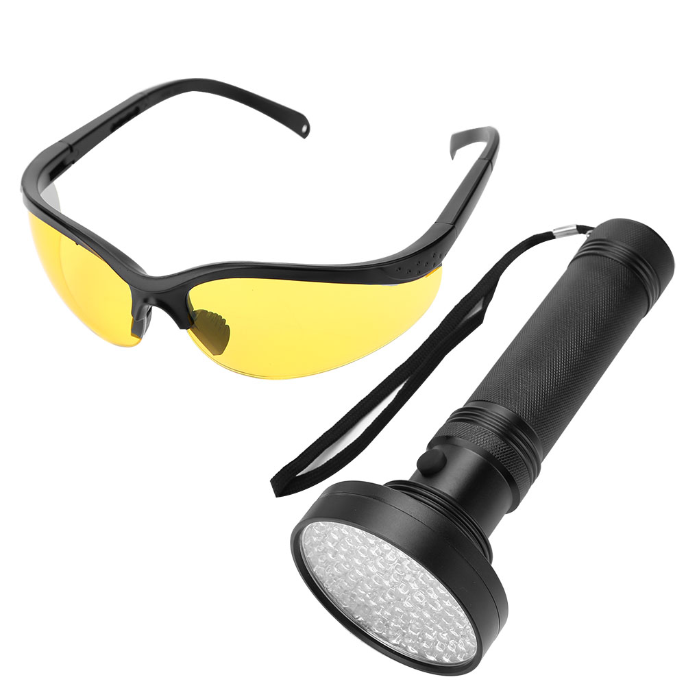 Uv-taschenlampe Mit Urin- Und Fleckenerkennung Für Haustiere, 100-led-taschenlampe Mit Sonnenbrille