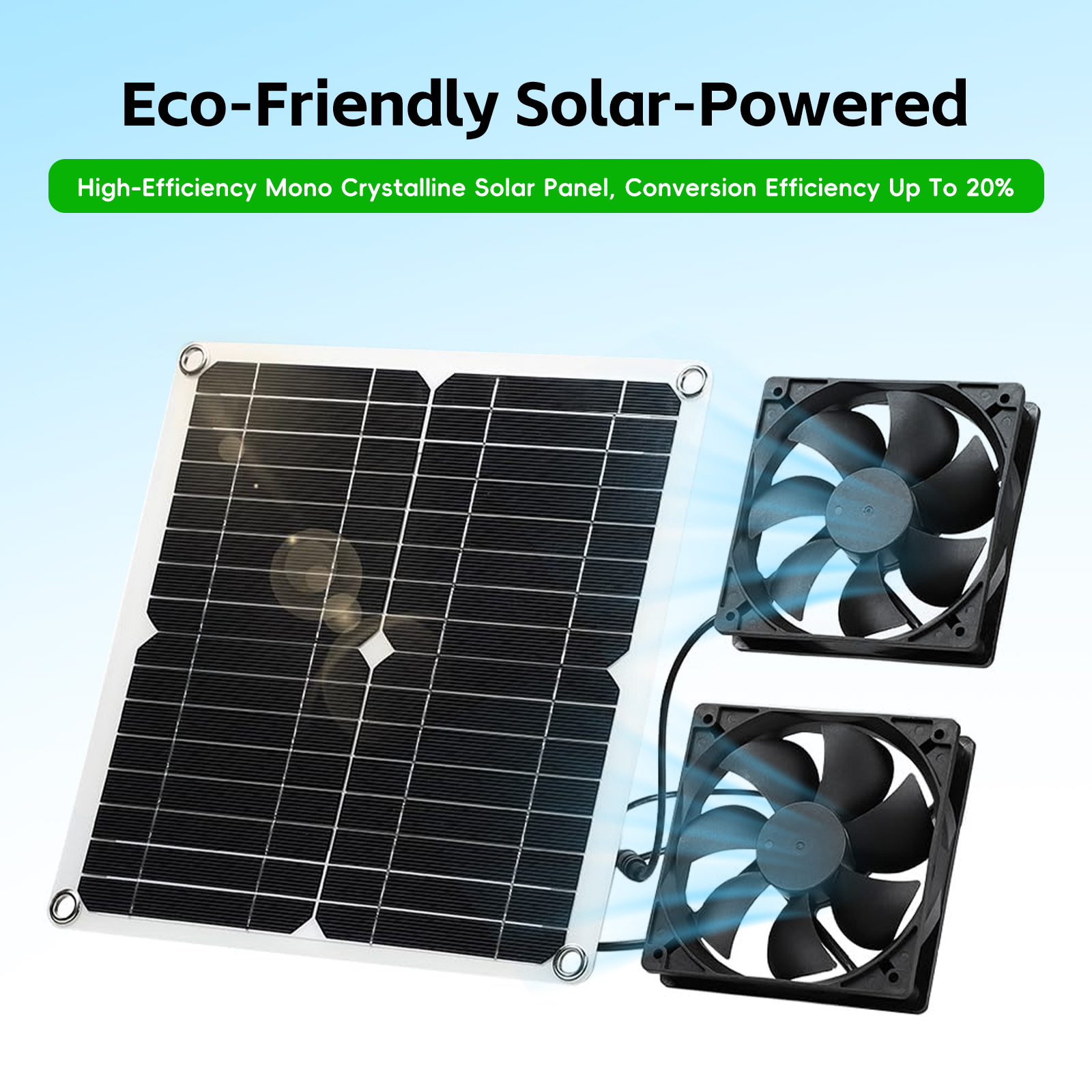 Solar-ventilator-set Für Den Außenbereich Mit Zwei 12-w-motoren Für Haus, Wohnmobil, Gewächshaus, Tierhandlung, Dachboden, Robust Und Wasserdicht, 3000 U/min, 14 Cm, Camping