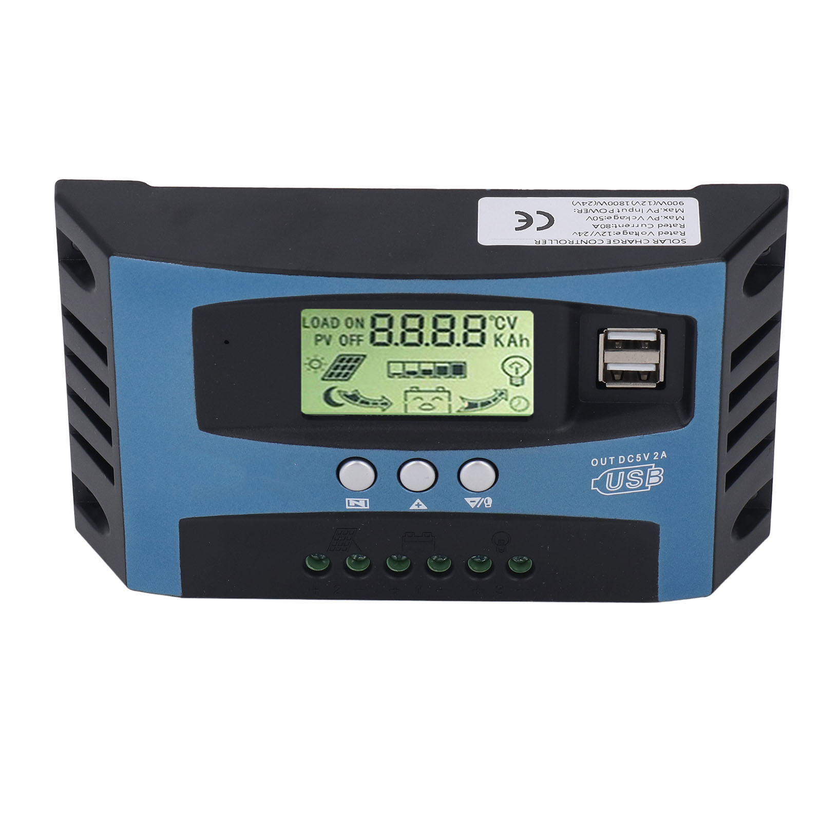 Mppt-solarladeregler, Lastüberwachung, Digitale Echtzeitanzeige, 12 V/24 V, 80 A Pv
