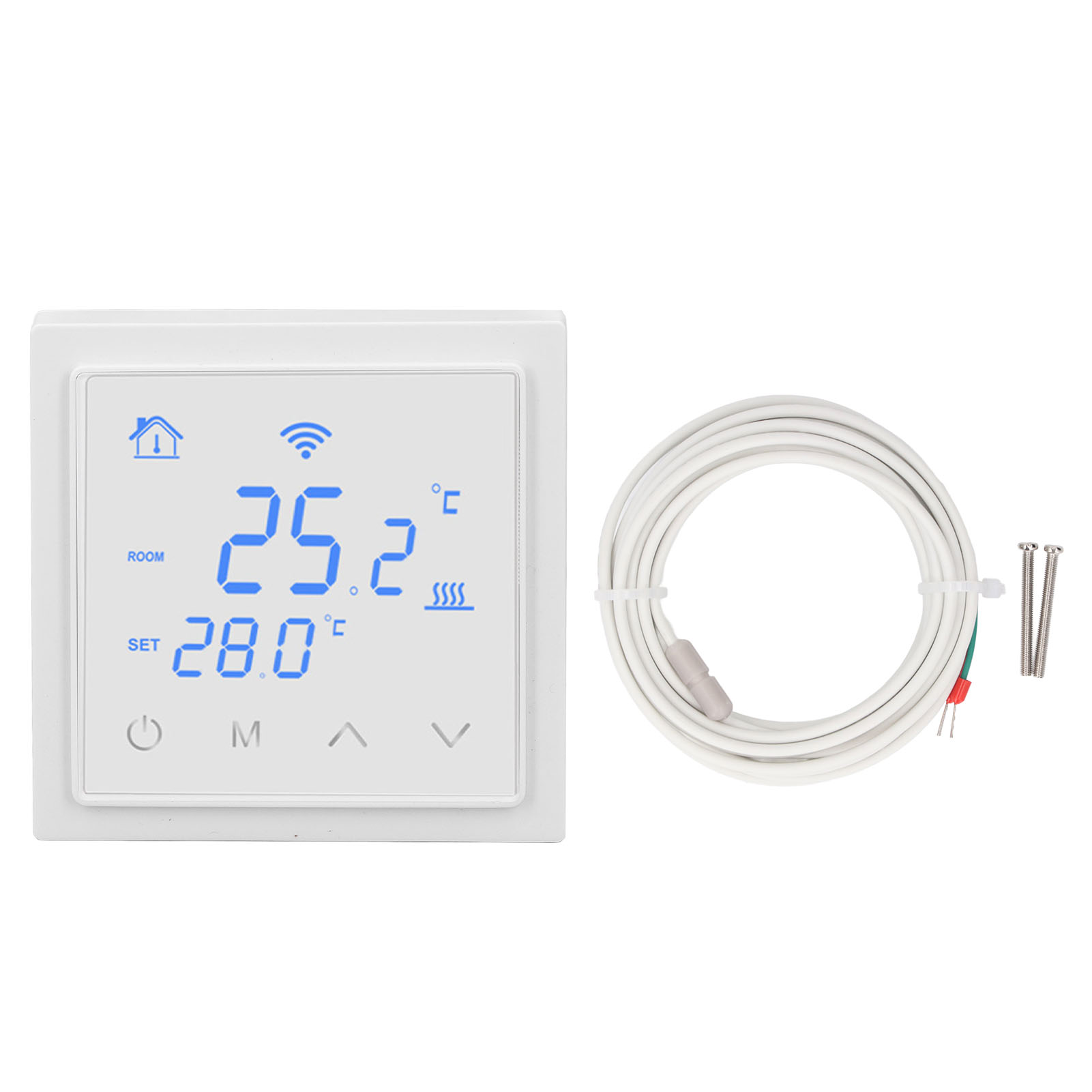 16a Wlan-smart-thermostat Für Elektrische Fußbodenheizung Mit Sprachfunktion Für Den Heimgebrauch (ac 85–250 V, Weiß)