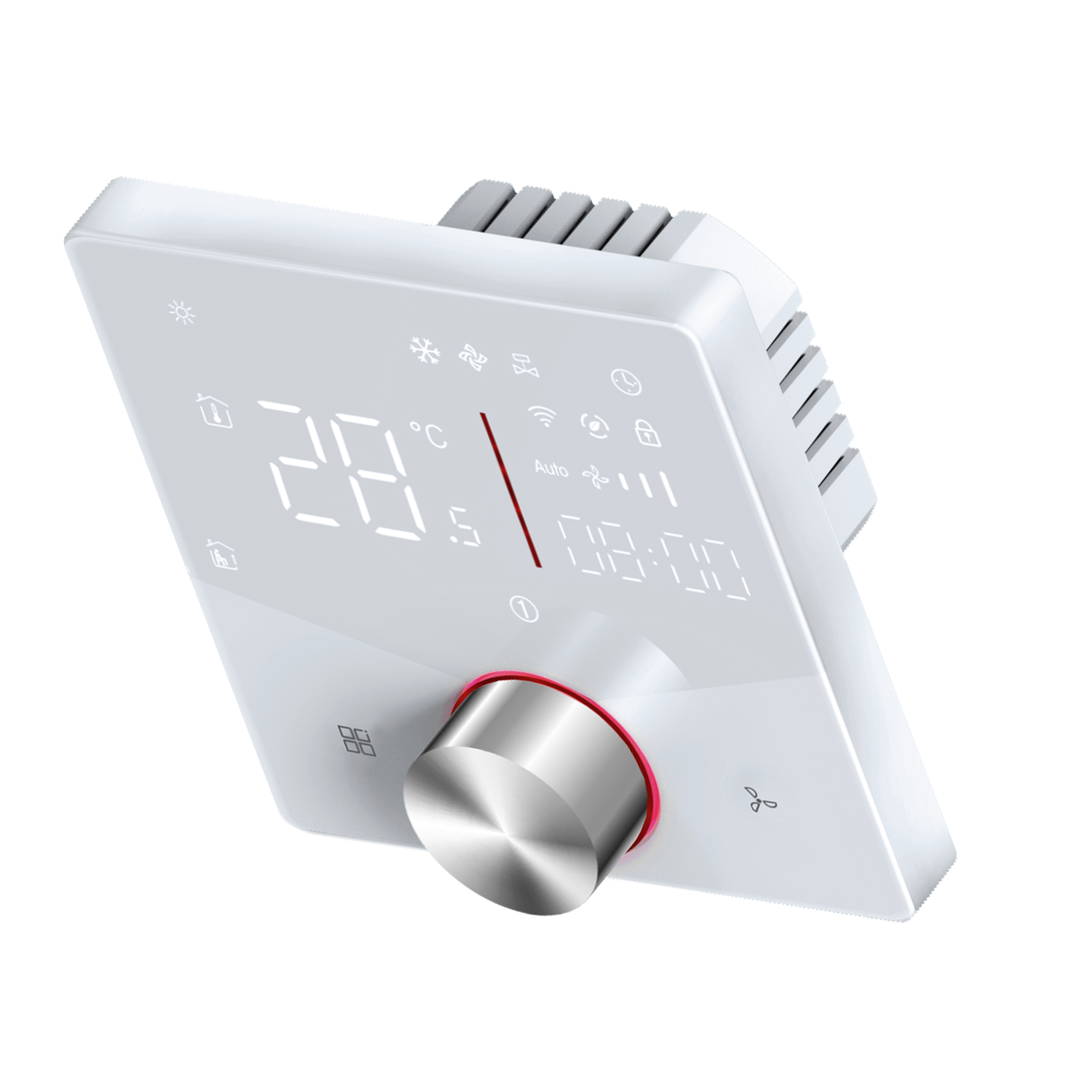 Wlan-thermostat Mit Digitalanzeige, Touchscreen, 5 Und 2 Programmierbaren Heizstäben, Temperaturregler Für Klimaanlagen, Weiß