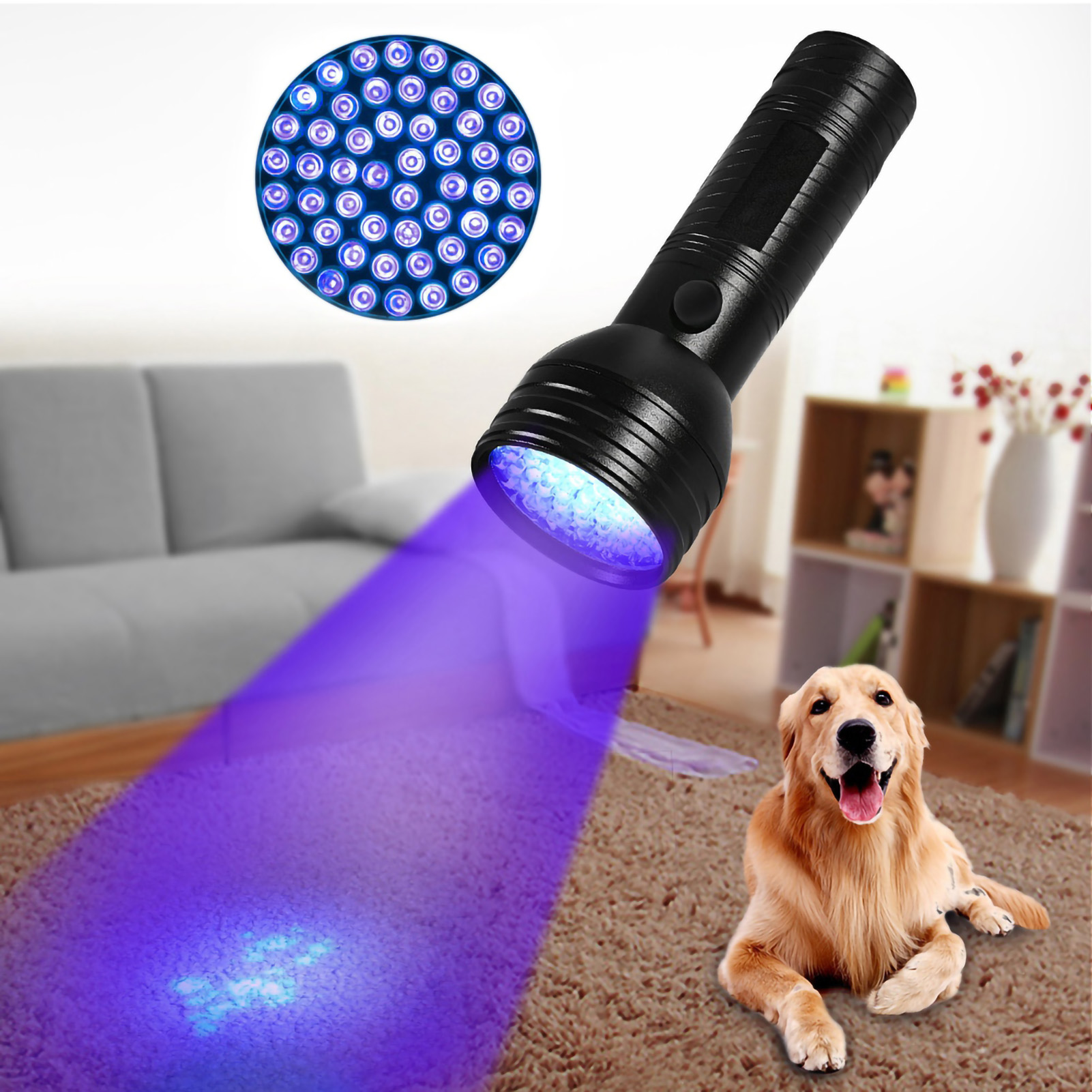Haustierurin-detektor, Tragbare Schwarze Uv-taschenlampe Für Hunde Und Katzen, Teppich-urin-detektor