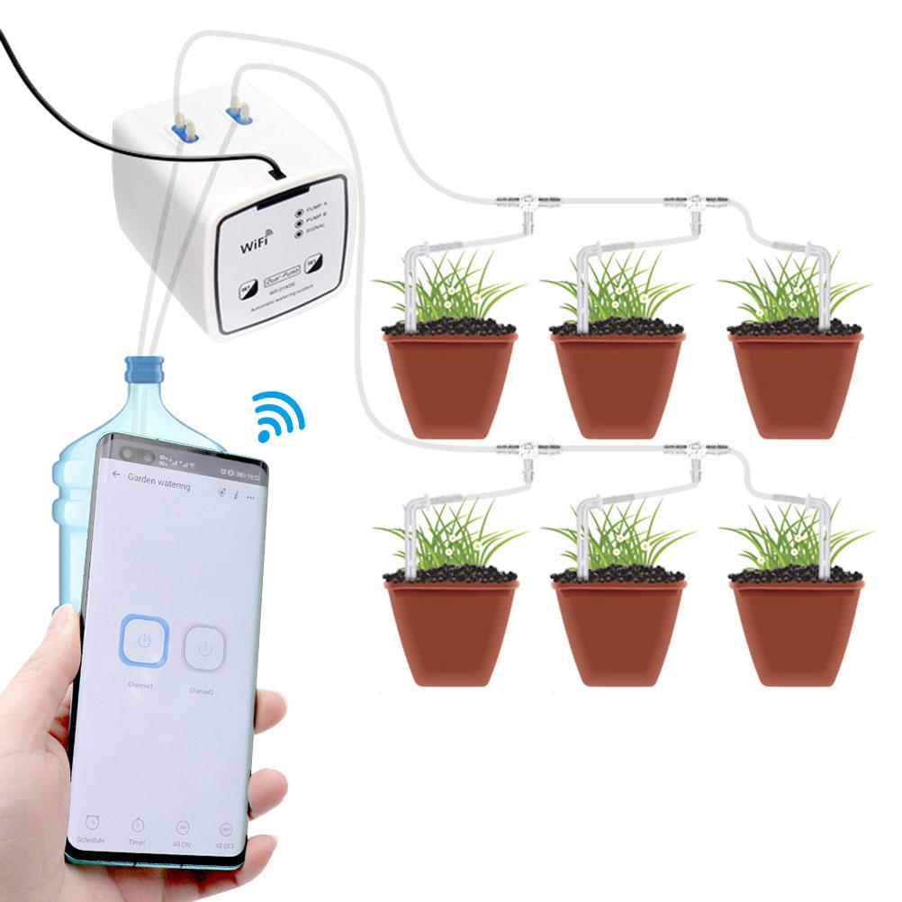 Intelligentes Wlan-bewässerungssystem Mit Zwei Pumpen Und Ferngesteuerter Zeitschaltuhr