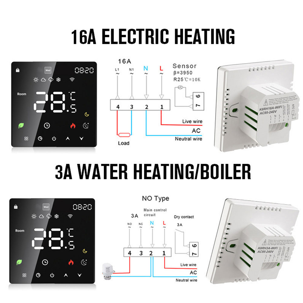 Intelligenter Thermostat Für Elektrische Warmwasserbereiter Mit Lcd-display Und Wöchentlicher Programmierfunktion