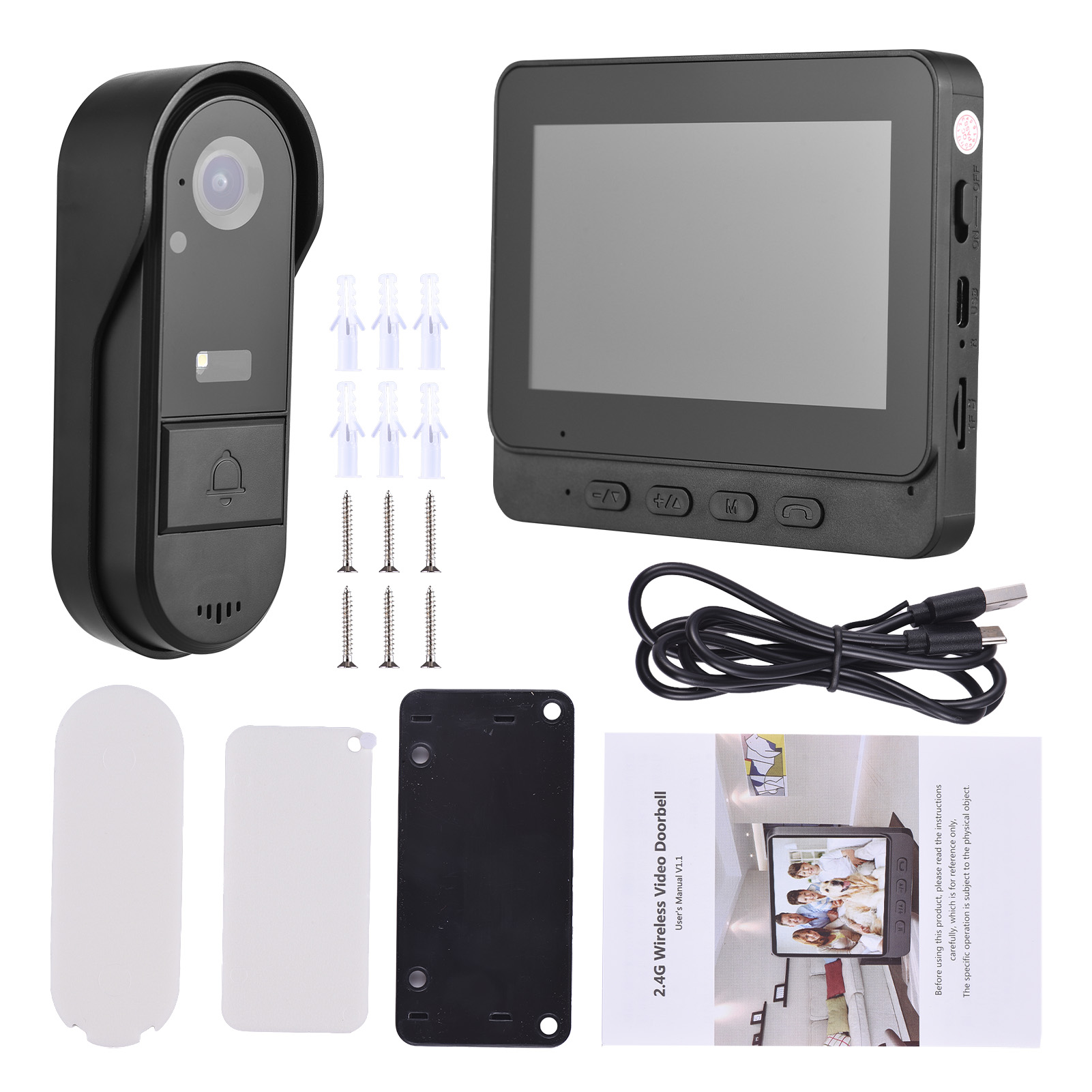 Kabellose Türklingel Mit 4,3-zoll-ips-bildschirm, Integrierter Kamera, Ip65-zertifizierter 1080p-außensprechanlage Mit Zwei-wege-kommunikation, Geeignet Für Haus, Büro, Villa Und Wohnung