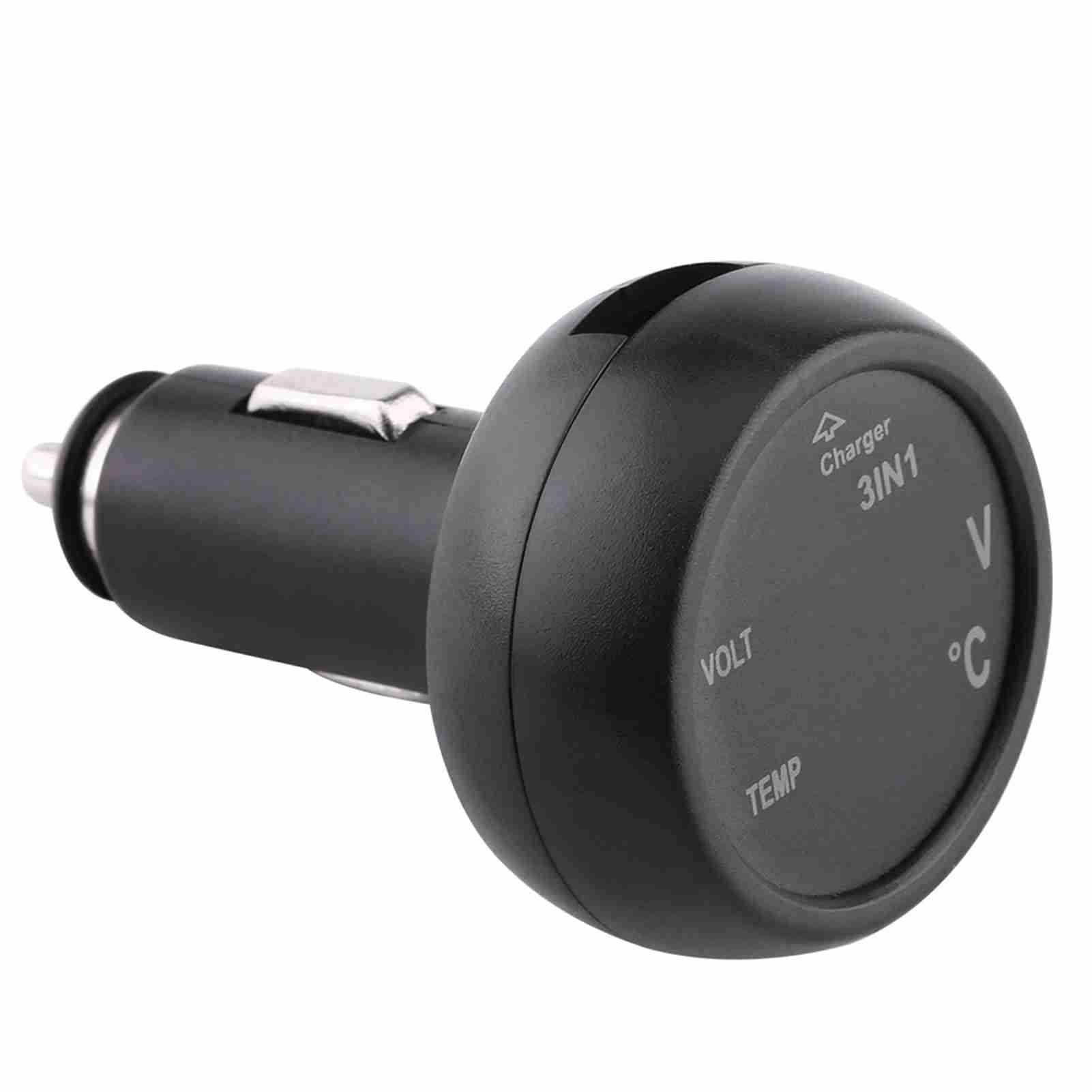 Voltmeter Mit Zwei Digitalen Led-anzeigen, Thermometer, Zigarettenanzünder, Usb-autoladegerät (blau, Rot)