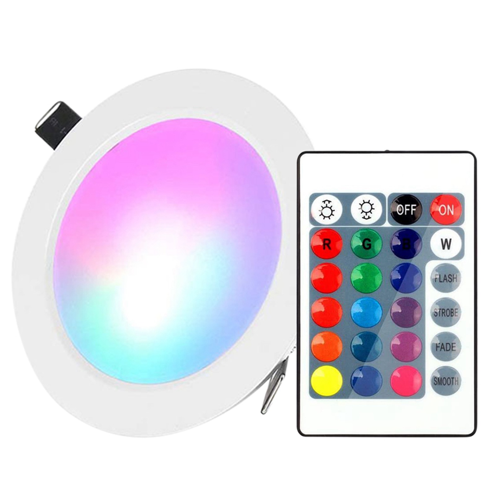 5-w-led-einbaustrahler Mit Infrarot-fernbedienung, 16 Farben, 4 Blinkmodi, Dimmbare Rgbw-led