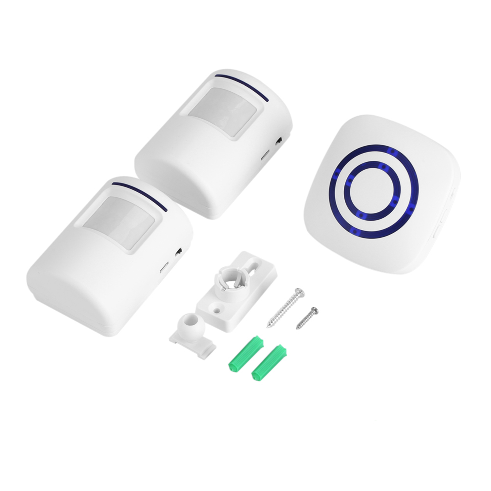 Drahtloser Infrarotsensor, Bewegungsmelder, Türklingel, Alarmanlage, 2 Sender, 1 Empfänger