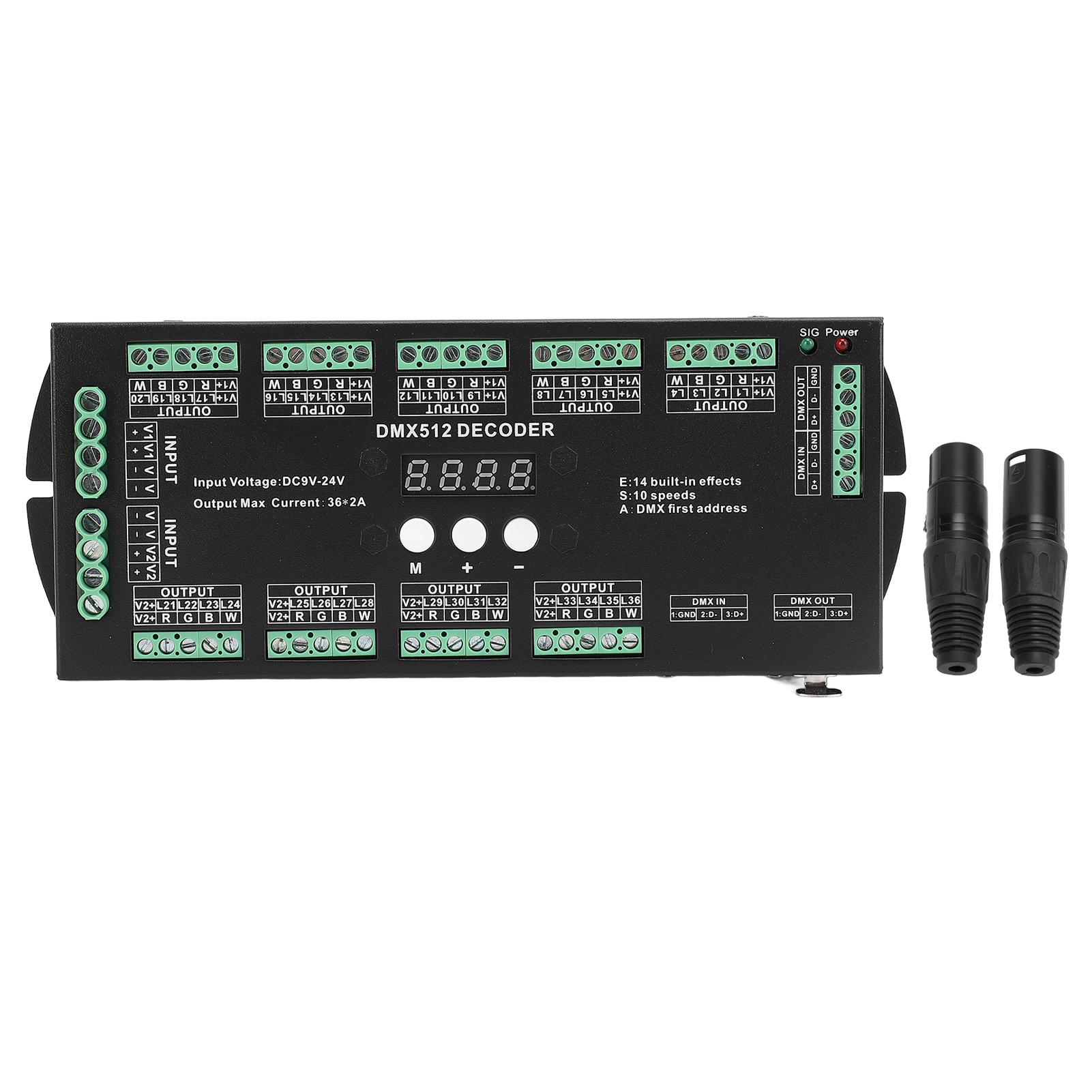 X 512 Multi-digitaldecoder, 36-kanal 2a Rgbw Led-controller Mit Display Für Led-streifen