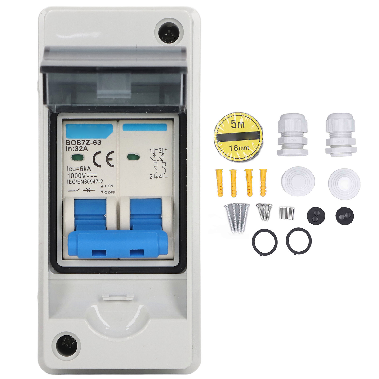 32 A 6 Ka Ip65 Dc Photovoltaik-leistungsschalter, Wasserdichter Trennschalter, 1000 V Solar-leistungsschalter