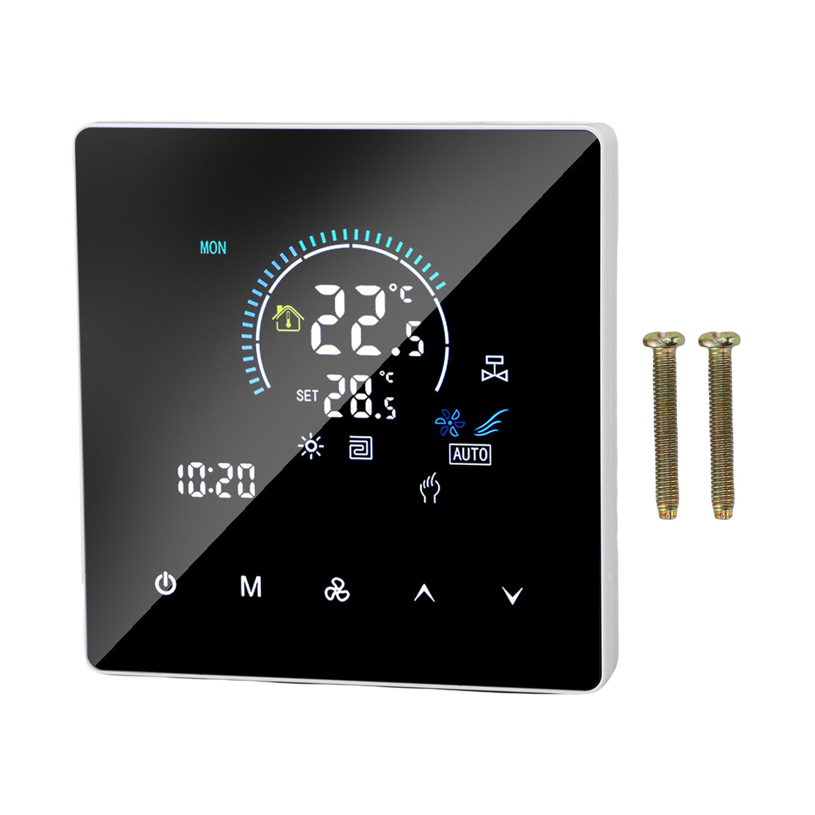 Fußbodenheizungsthermostat Für Klimaanlagen, Schutzart Ip20, Farb-touchscreen, Smart-wi-fi, Programmierbar Für Gebläsekonvektoren 5-60 °c