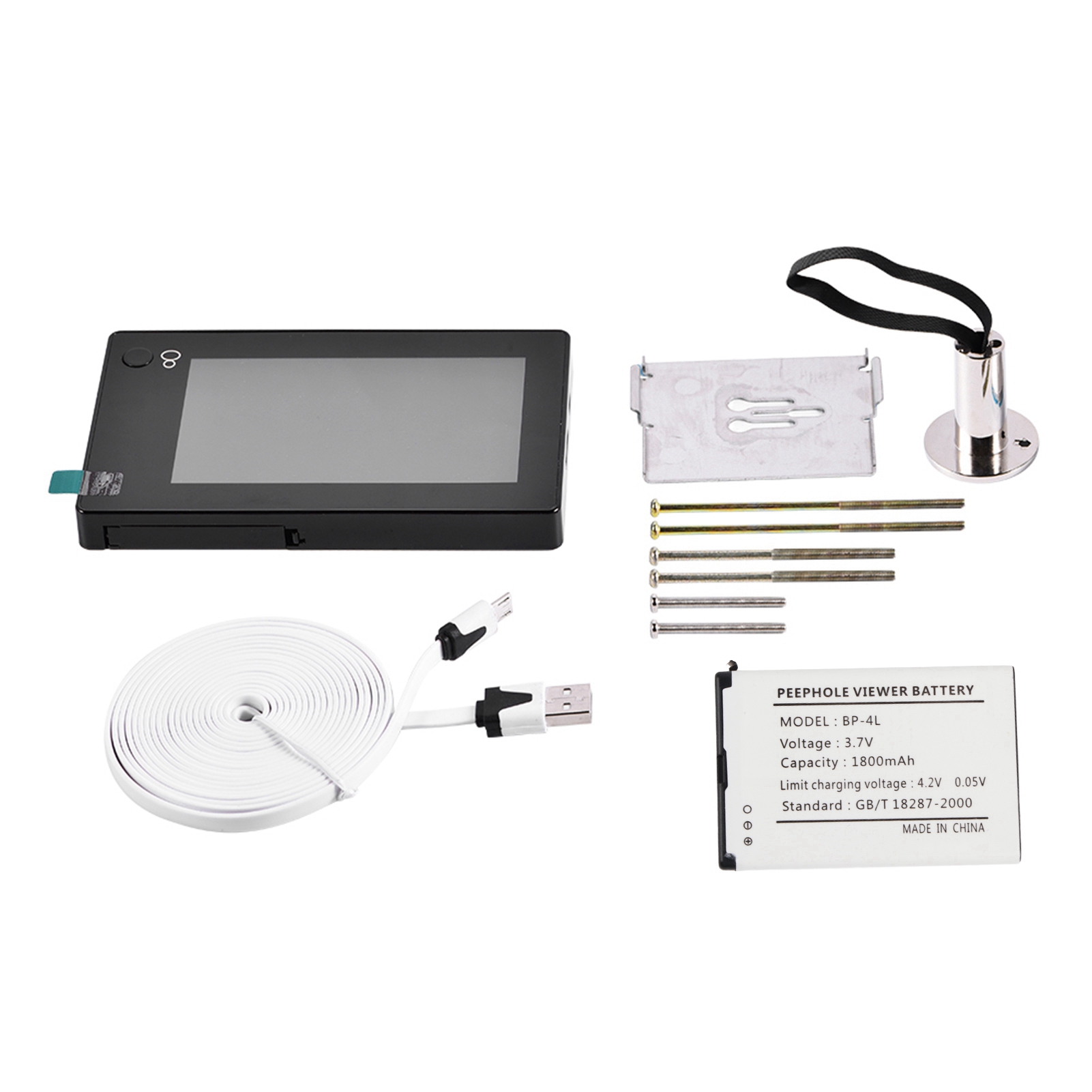 Elektronischer Türspion, Abs-material, Intelligenter Türspion, 140° Hochauflösender Betrachtungswinkel, Fifo-funktion, 3,7 V, Tft-farbbildschirm Für Zutrittskontrollsystem