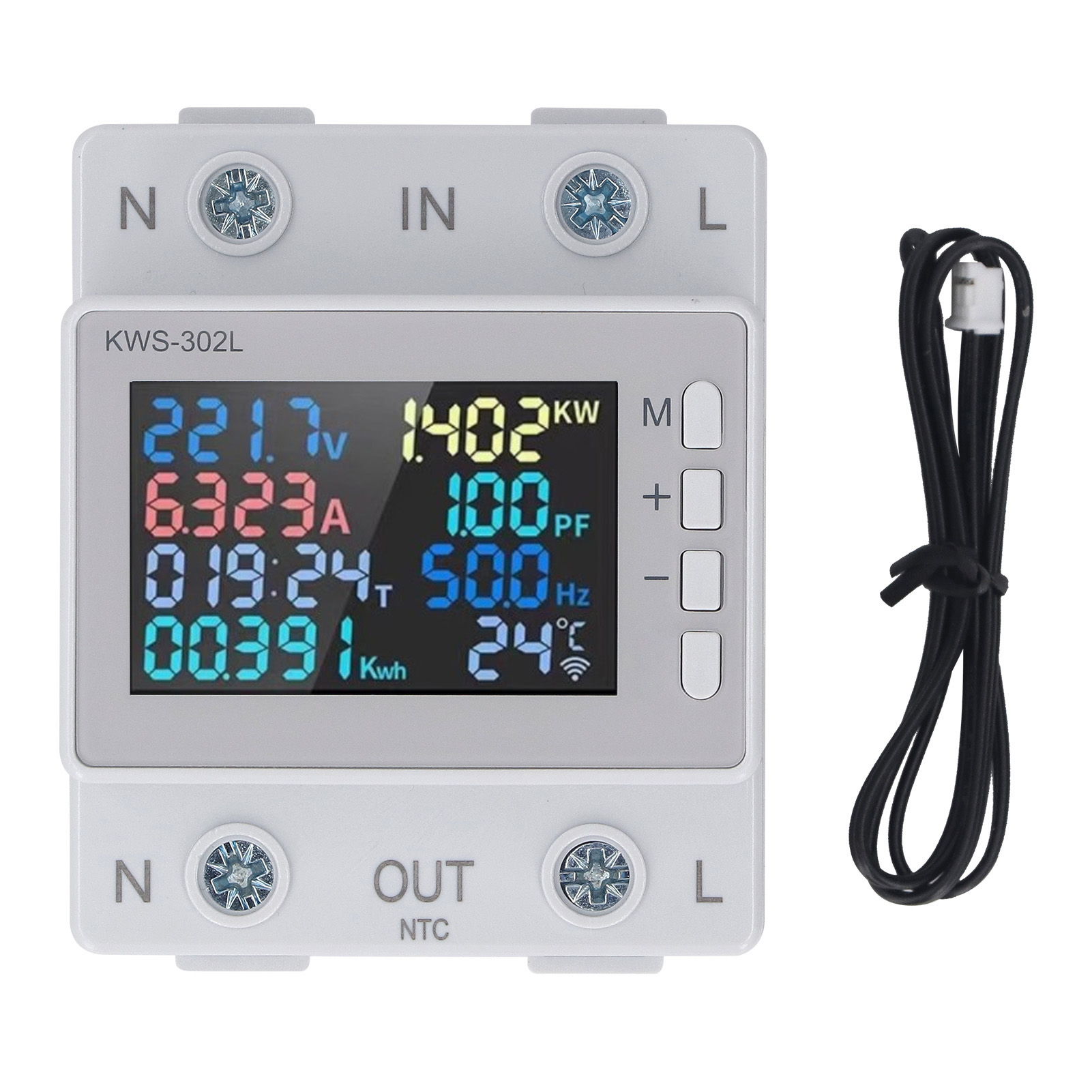 Einphasen-energiezähler, Farb-lcd-bildschirm, Multifunktions-voltmeter Und Amperemeter Mit 63-a-stromausfallschutz