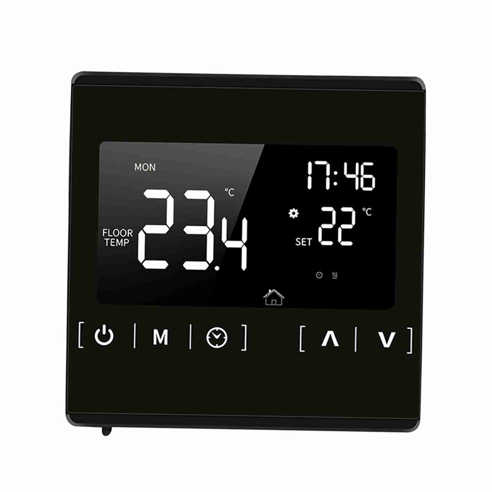 Intelligenter Lcd-touchscreen-thermostat Für Programmierbare Elektrische Fußbodenheizungssysteme, Temperaturregler Für Wechselstrom 85–250 V