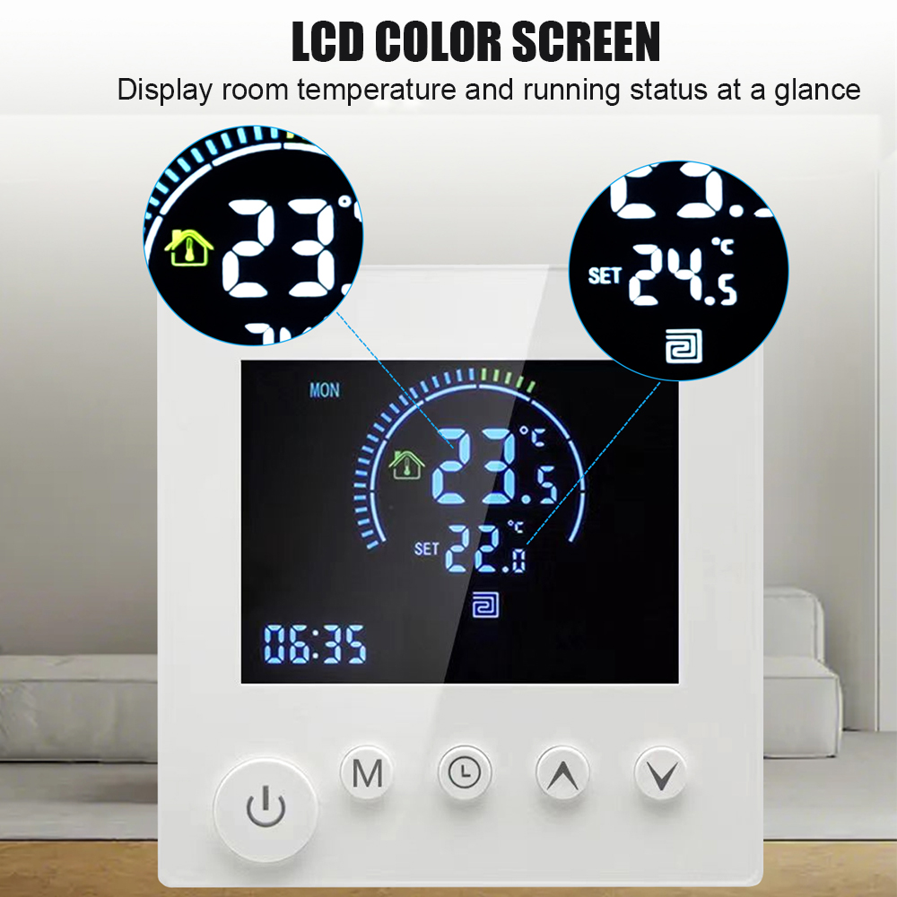 Intelligenter Wandthermostat, Programmierbar, Ntc-sonde, Lcd-bildschirm, Touch-taste, Elektrische Fußbodenheizung, Digitaler Thermostat, Raumtemperaturregler Für Zuhause