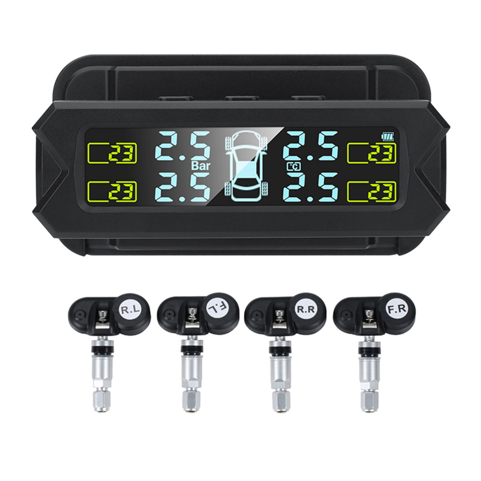 Solarbetriebenes, Automatisches Lcd-display Mit Hintergrundbeleuchtung Zur Reifendrucküberwachung