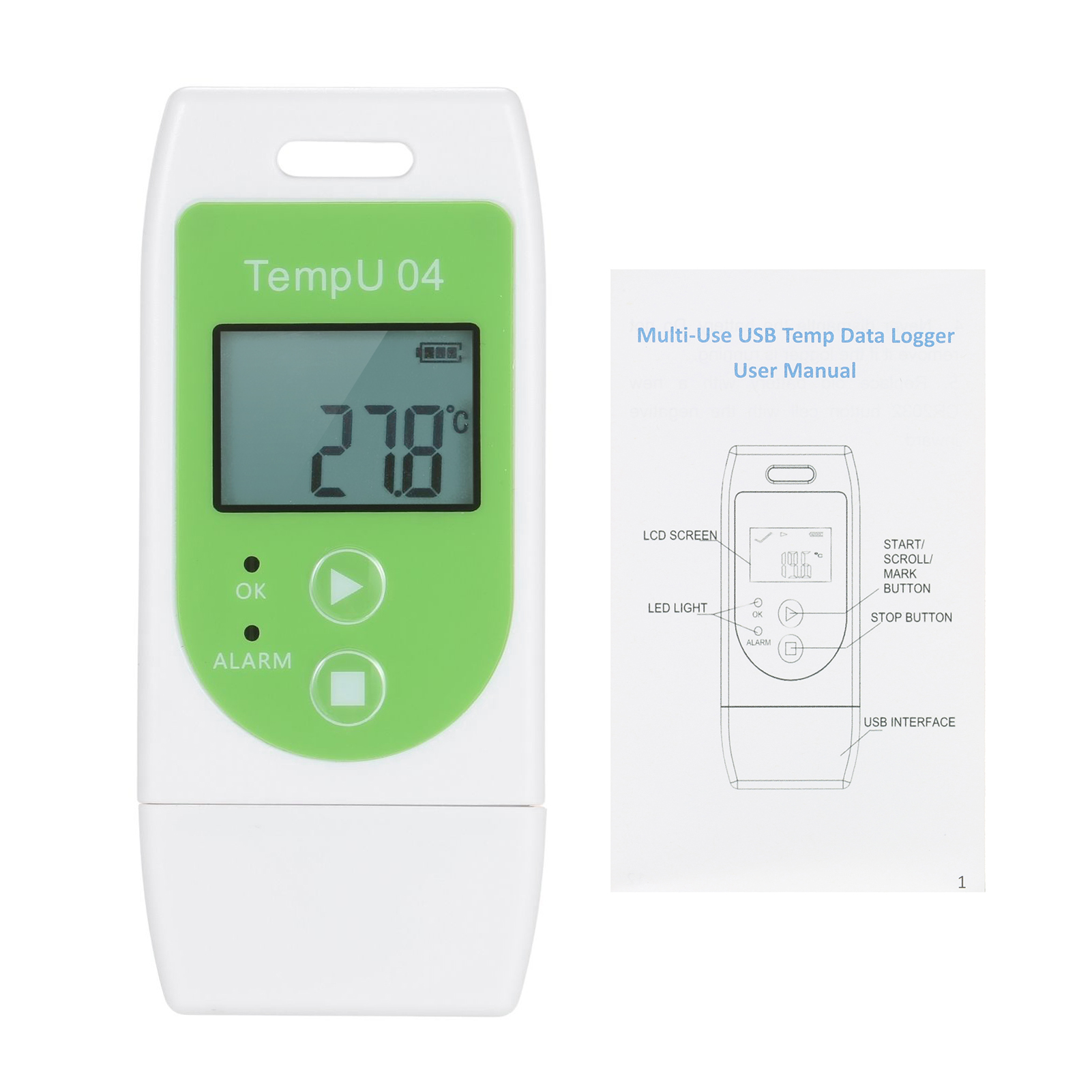 Multifunktionaler Usb-temperaturdatenlogger, Wiederverwendbarer Temperaturrekorder Mit Einer Aufzeichnungskapazität Von 32.000