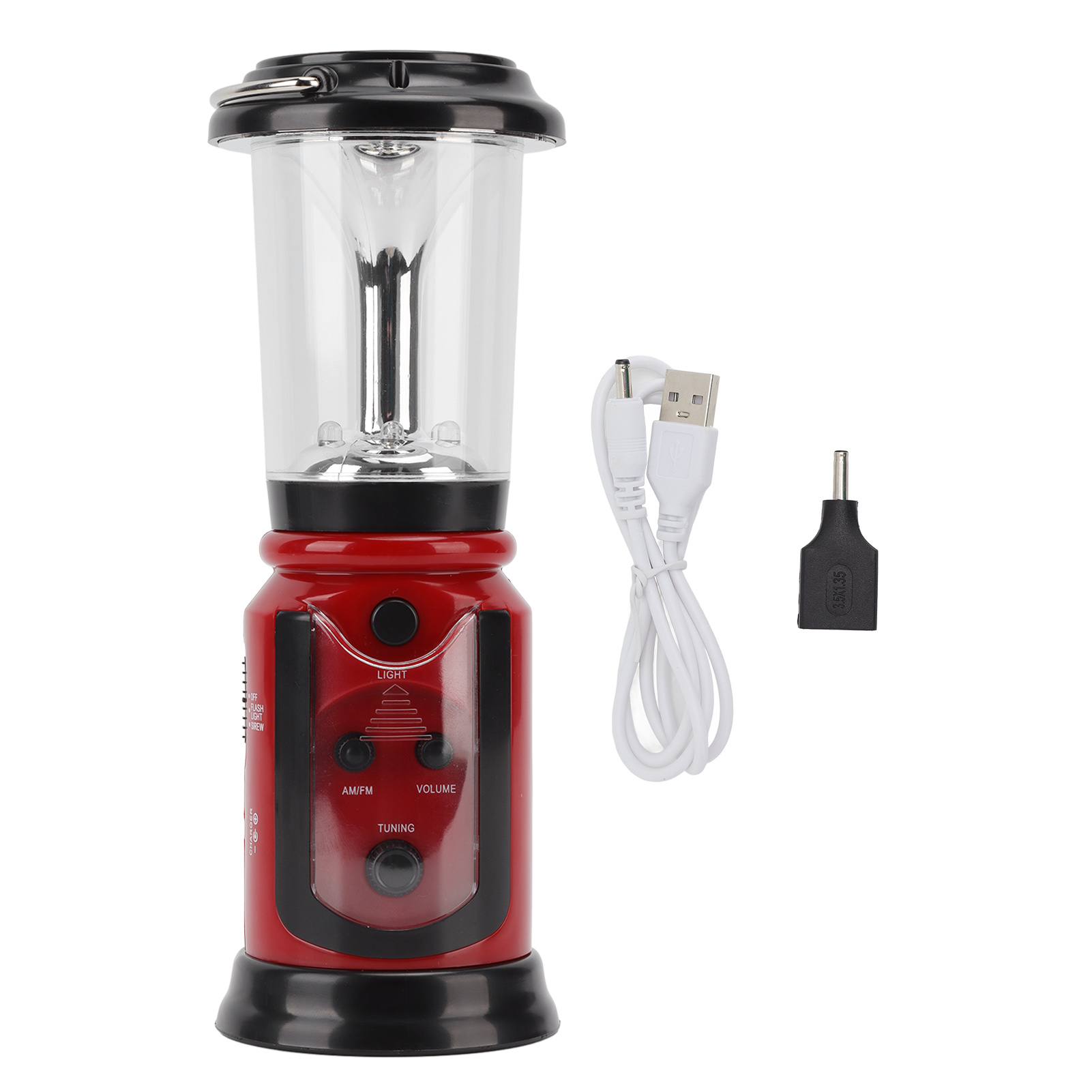 Handkurbel-radiolaterne, Usb-aufladbar, Multifunktional, Am/fm, Led-notfalltaschenlampe Für Camping Und Wandern, Rot