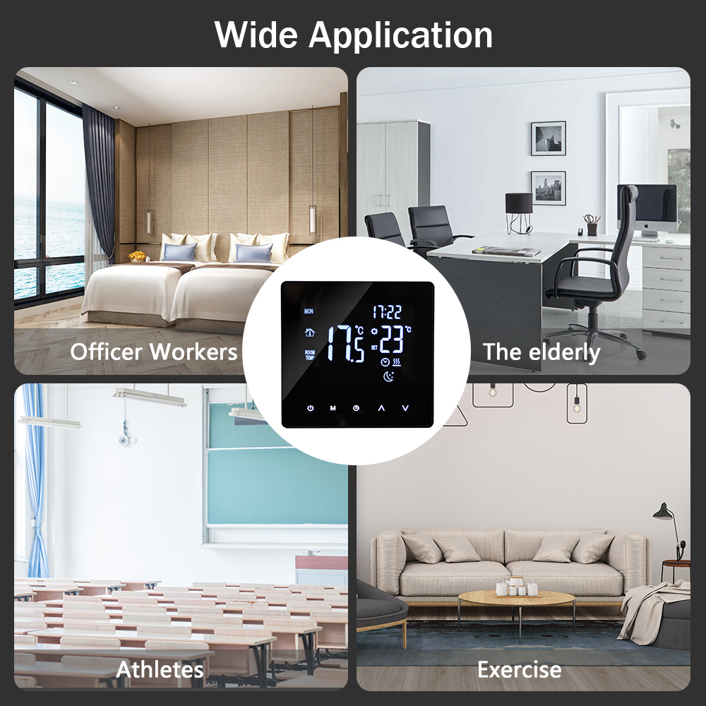 Intelligenter Wlan-thermostat, Temperaturregler Für Elektrische Heizung, Touchscreen-lcd, Wochenprogrammierung, Programmierbare Steuerungs-app, Bodenthermostate, Für Zuhause, Büro, Schule Und Hotel.