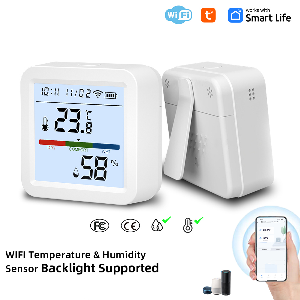Ty Smart App Wlan-thermometer Und Hygrometer Für Zuhause, Hintergrundbeleuchtetes Lcd-display Mit Abnehmbarem Ständer, Digitaler Temperatur- Und Feuchtigkeitssensor, Echtzeitüberwachung Und -aufzeichn