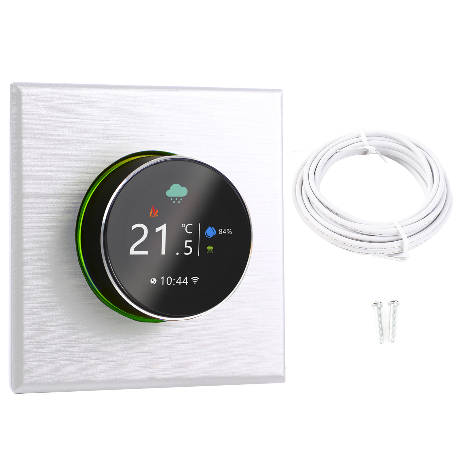 Kabelloser Smart-thermostat, Hohe Klangtreue, Temperaturregler, Bedienknopf, Mobile App, Kompatibel Mit Alexa, Weiß