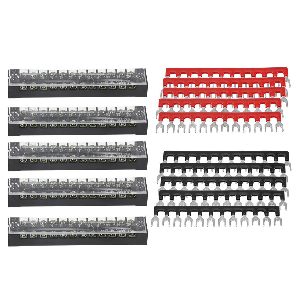 Schraubklemmen, Robuster 5-element-kabelverteilerblock, Einfache Installation, Zweireihig, 12 Steckplätze Für Haushaltsgeräte