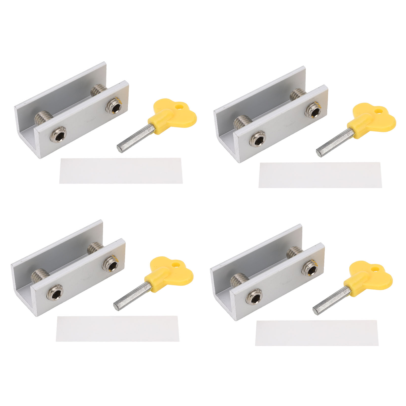 Verstellbarer Sicherheitsstopper Aus Aluminiumlegierung, Abschließbares Fensterschloss Für Vertikale Und Horizontale Schiebefenster, 4er-set