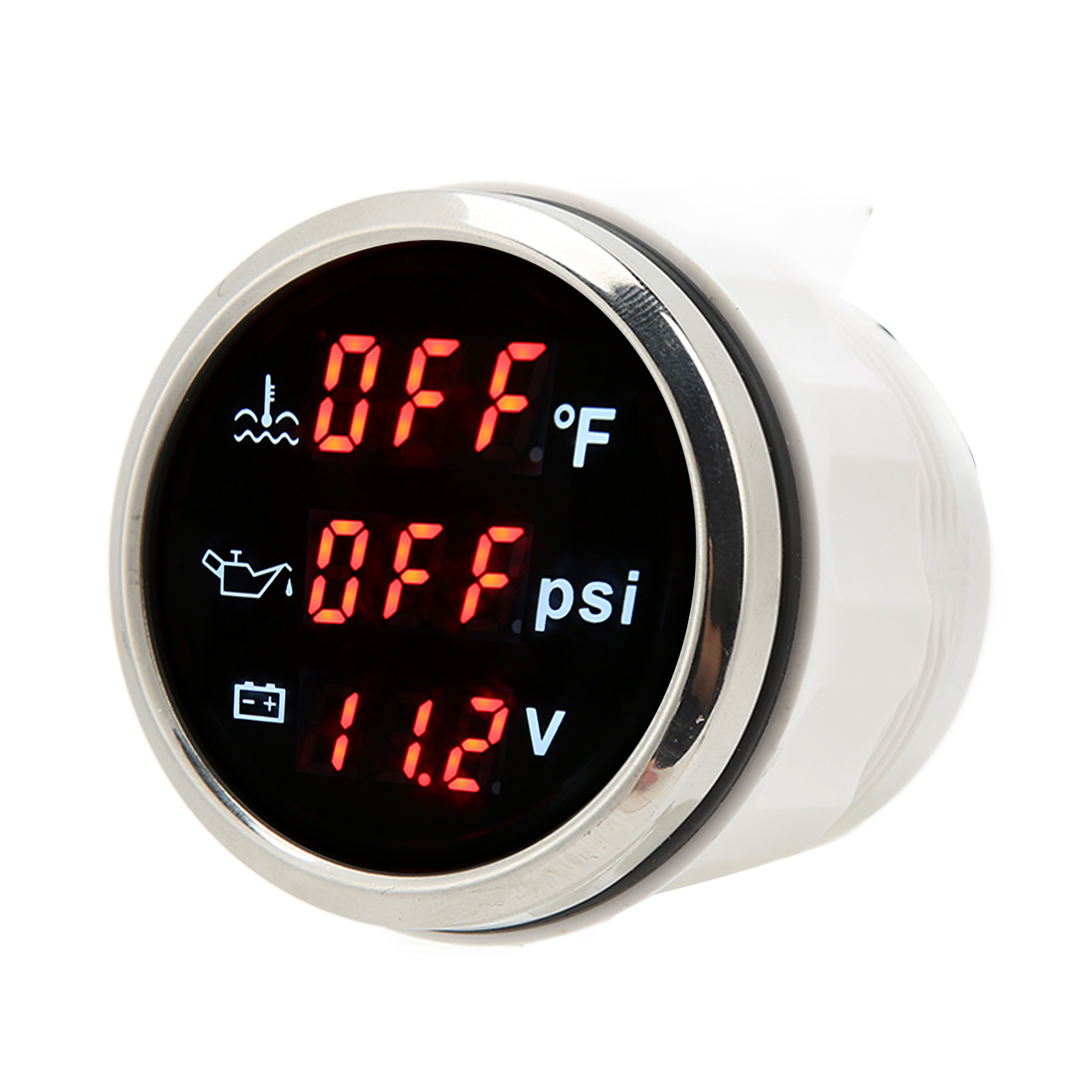 Digitales 3-in-1-manometer Für Wassertemperatur, 52 Mm, Gleichstromversorgung 9-32 V, Präzise Für Wohnmobile, Yachten, Boote, Autos Und Motorräder.