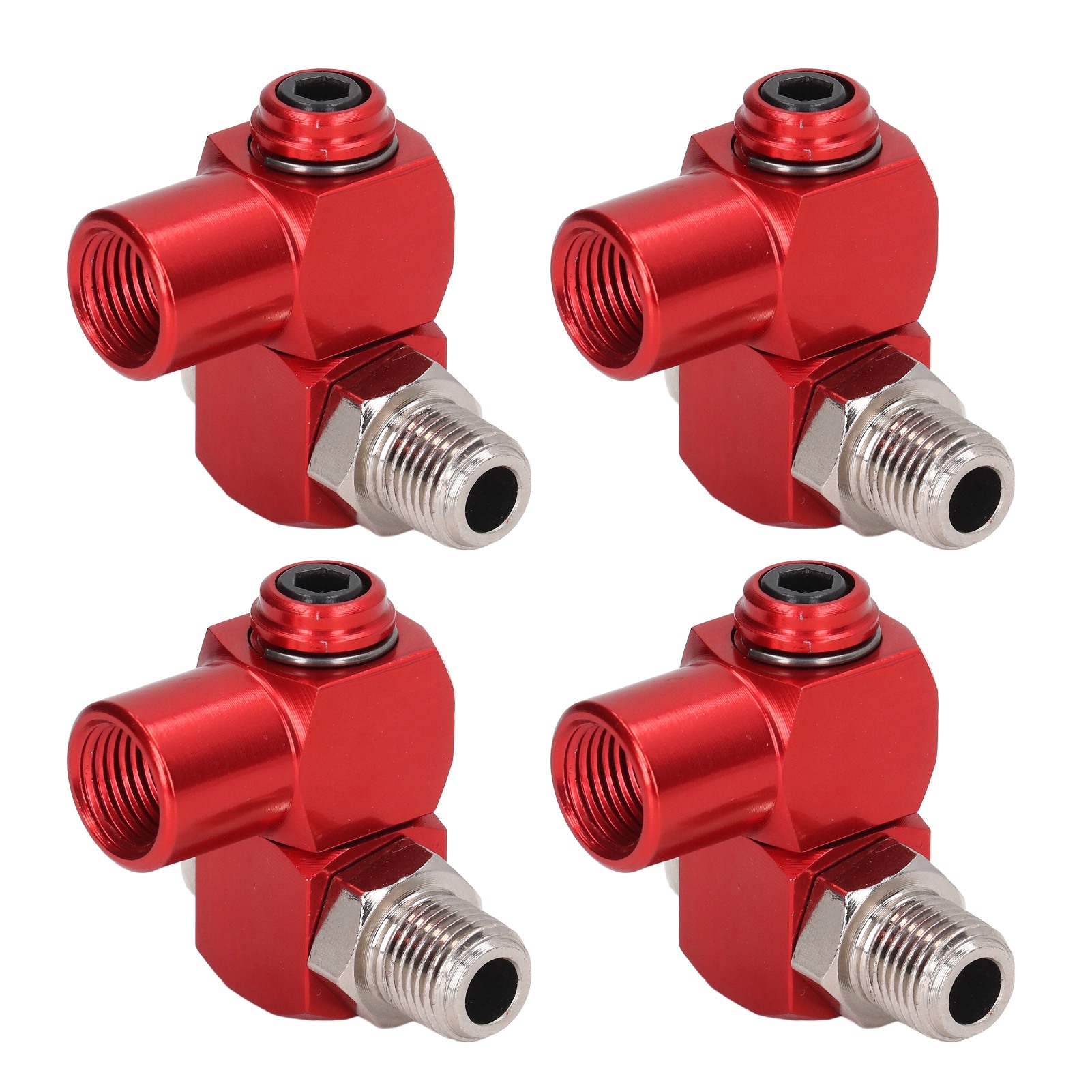 360°-luftschlauchverschraubung, 1/4"-npt-gewinde, Industriearmaturen, Adapter Für Druckluftwerkzeuge, 4er-pack