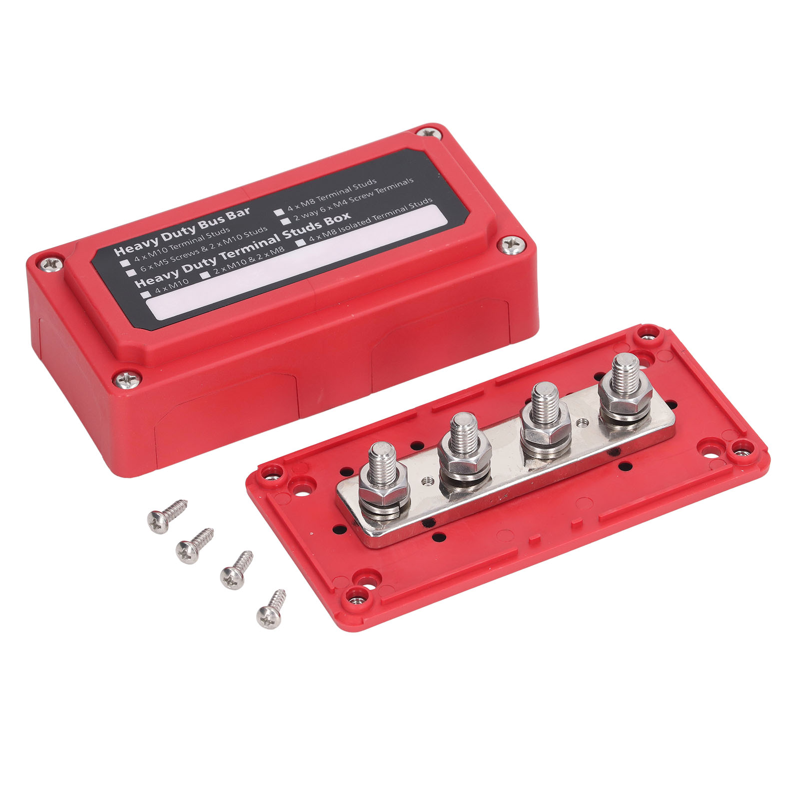 Elektrischer Verteilerkasten Mit Schrauben, M10-klemmen, Abzweigblock, Rote Sammelschiene 48 V 300 A