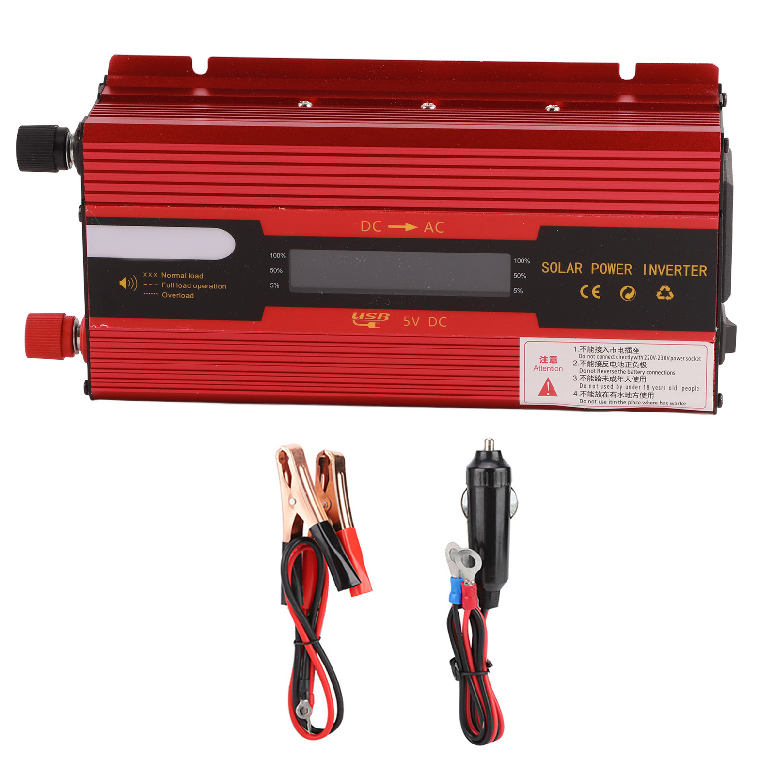 Tragbarer 1000-w-solarwechselrichter Für Den Heimgebrauch (12 V Auf 220 V/lcd)
