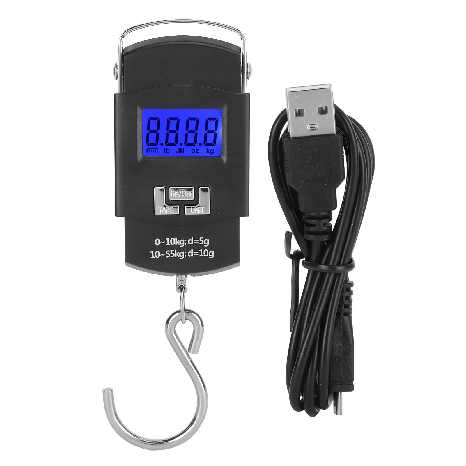 Tragbare Digitale Elektronische Waage (55 Kg) Mit Gepäckhaken, Fishing Express
