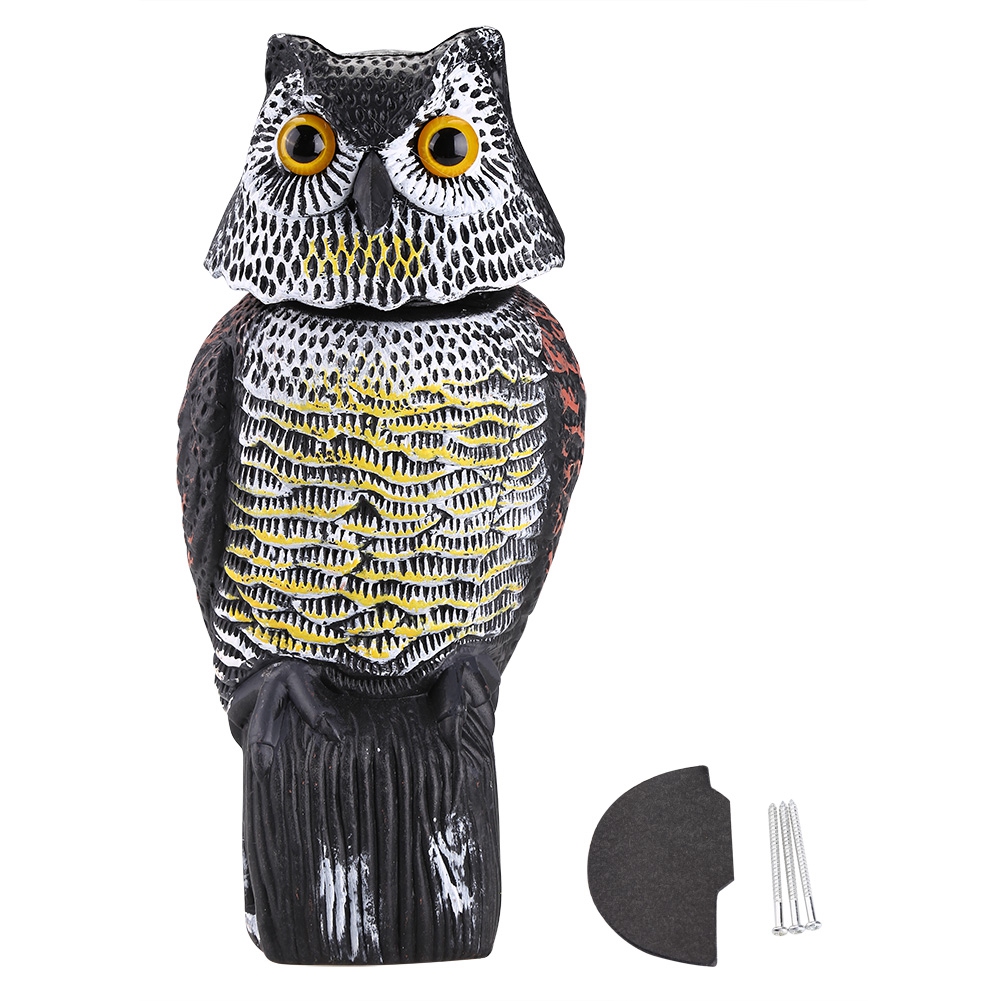Drehbarer Eulen-lockvogel, Vogelabwehr, Garten-vogelscheuche Mit
