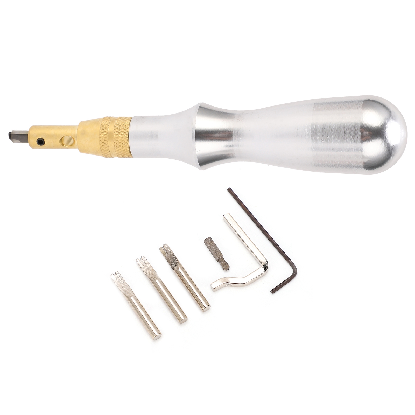 Nutwerkzeug Mit Aluminiumgriff Zum Abschrägen Von Lederkanten, Vorgesehen Für Das Nähen Von Leder.