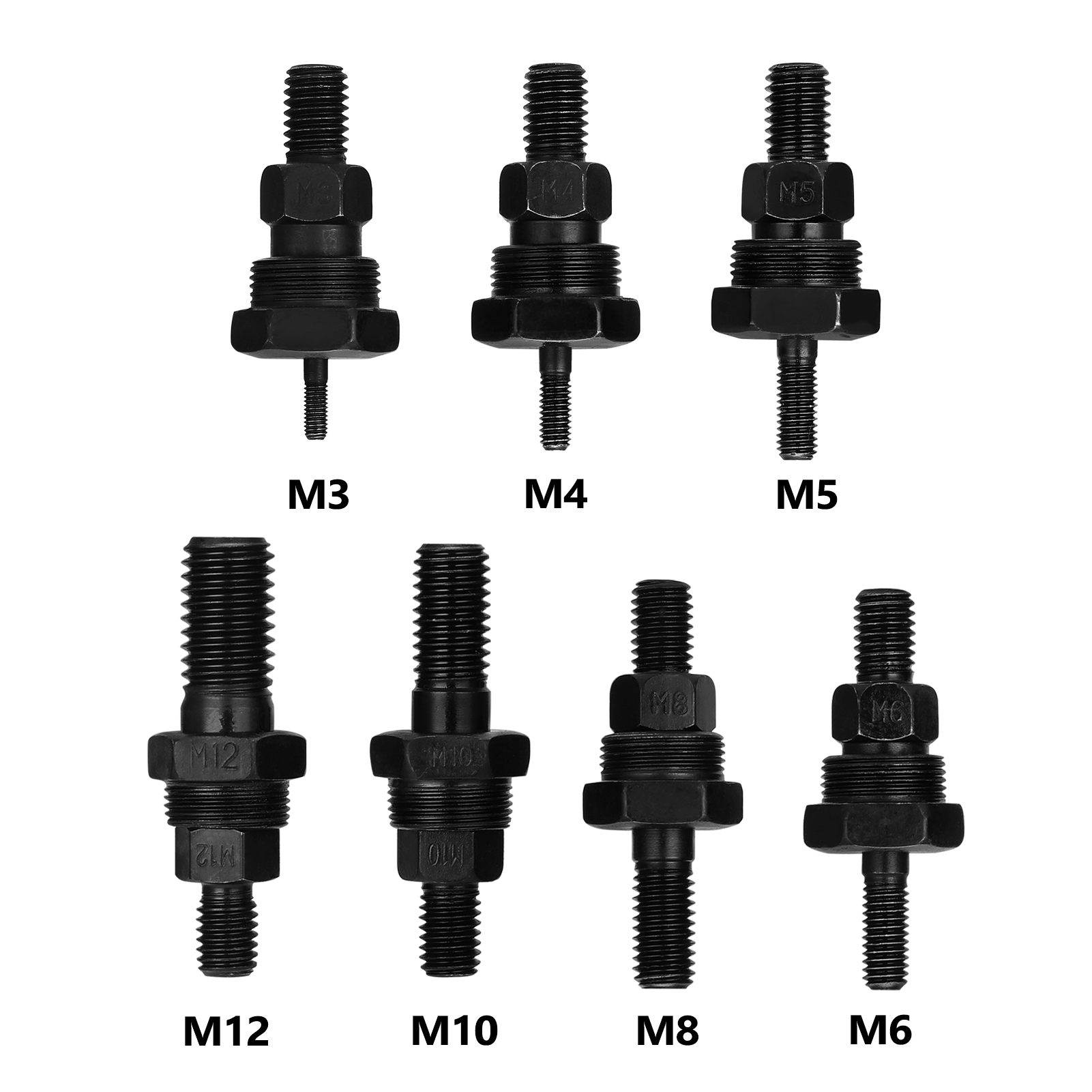 Nietwerkzeugzubehör, Gewindedorn, Nietmutter, Werkzeugadapter, Zugstange, Ersatznietköpfe