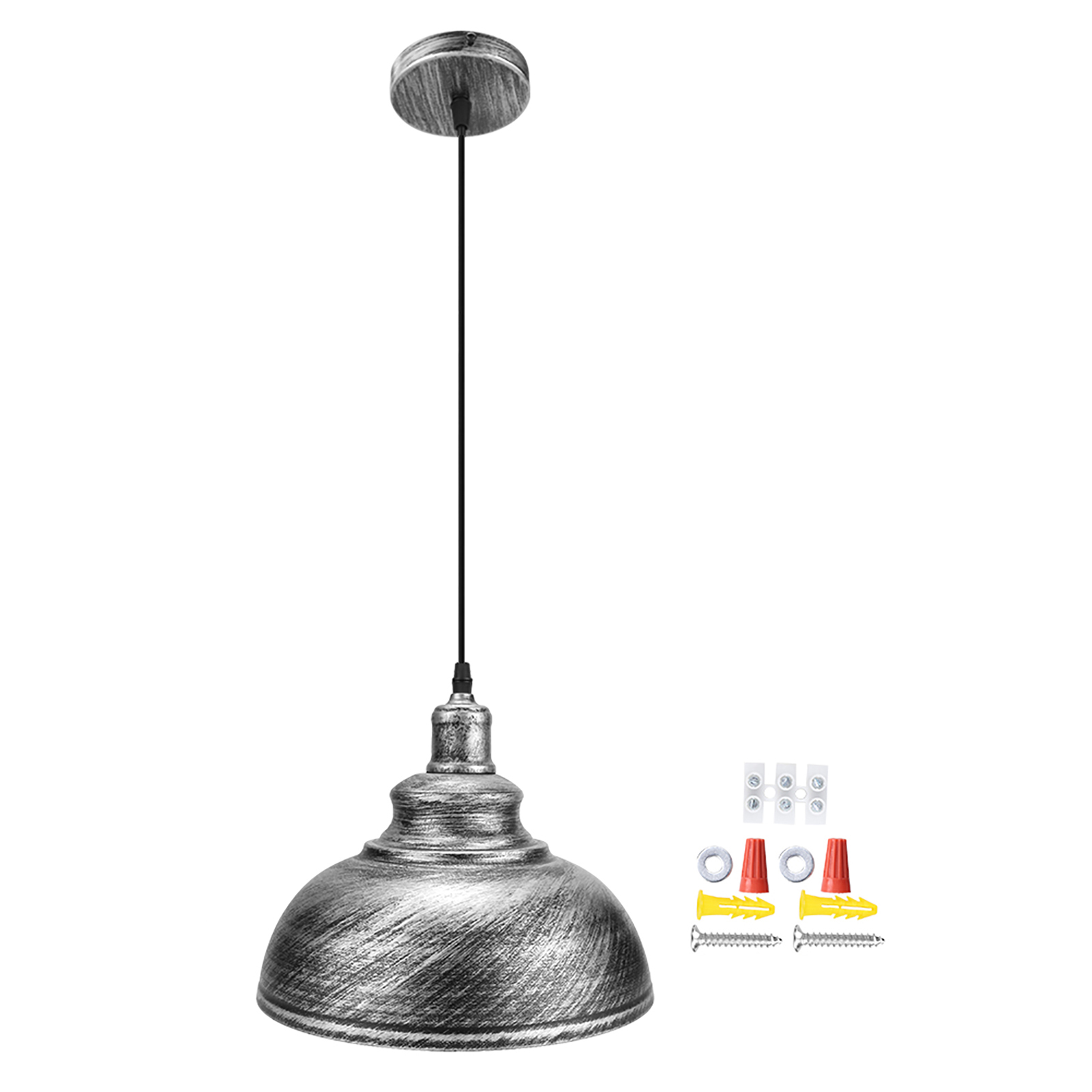 Moderne Pendelleuchte Im Industriestil Mit Topfförmigem Deckel, Ideal Für Esszimmer, Büro, Als Deckenleuchte Oder Dekoration, Durchmesser 30 Cm, Silberfarben.